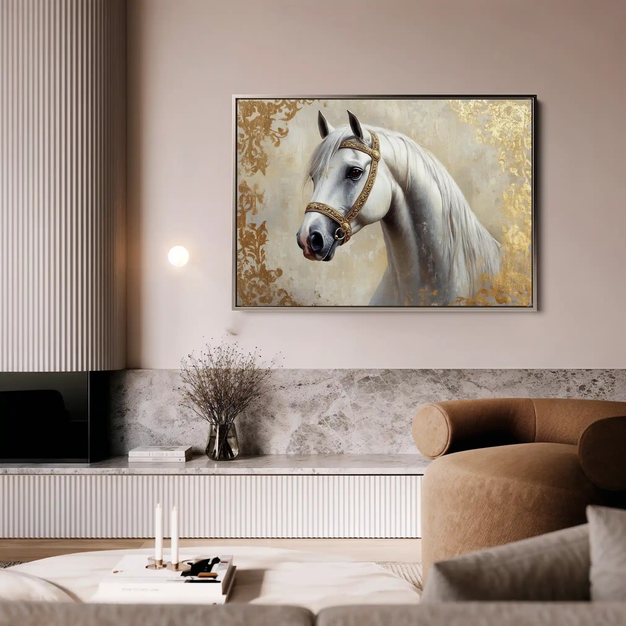 Horses 123 Canvas Art 90 x 60 cm / Stretched on hidden frame