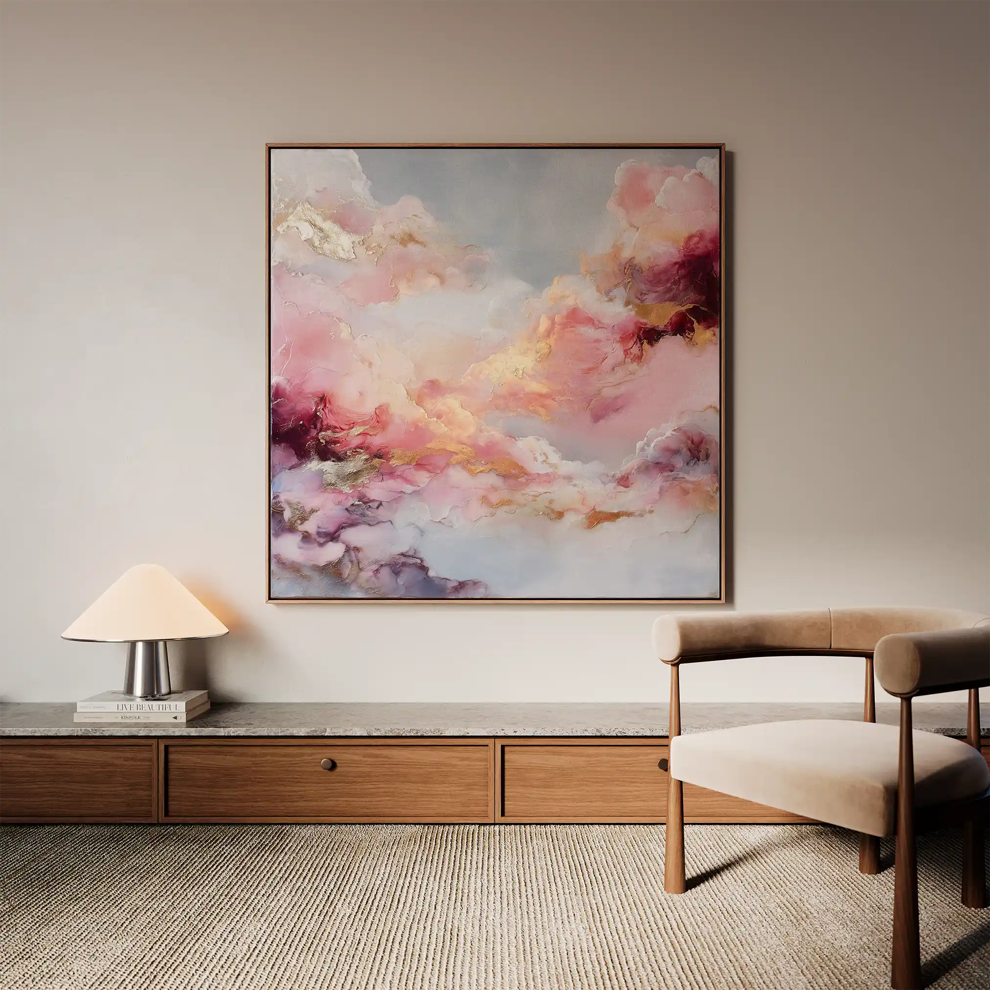 Abstract 1234 Canvas Art 60 x 60 cm / Stretched on hidden frame