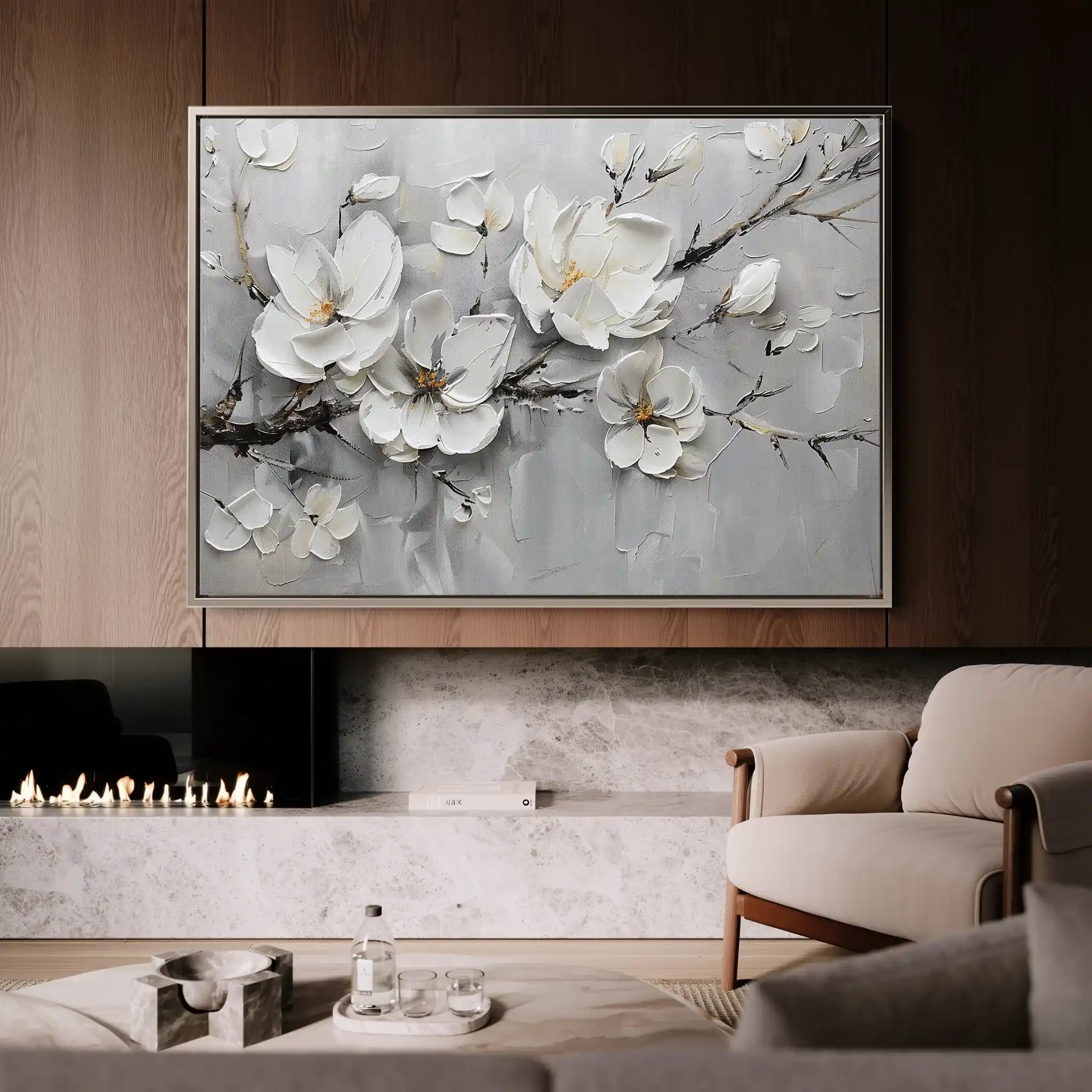Floral Canvas Wall Art WAD124-F 90 x 60 cm / Stretched on hidden frame