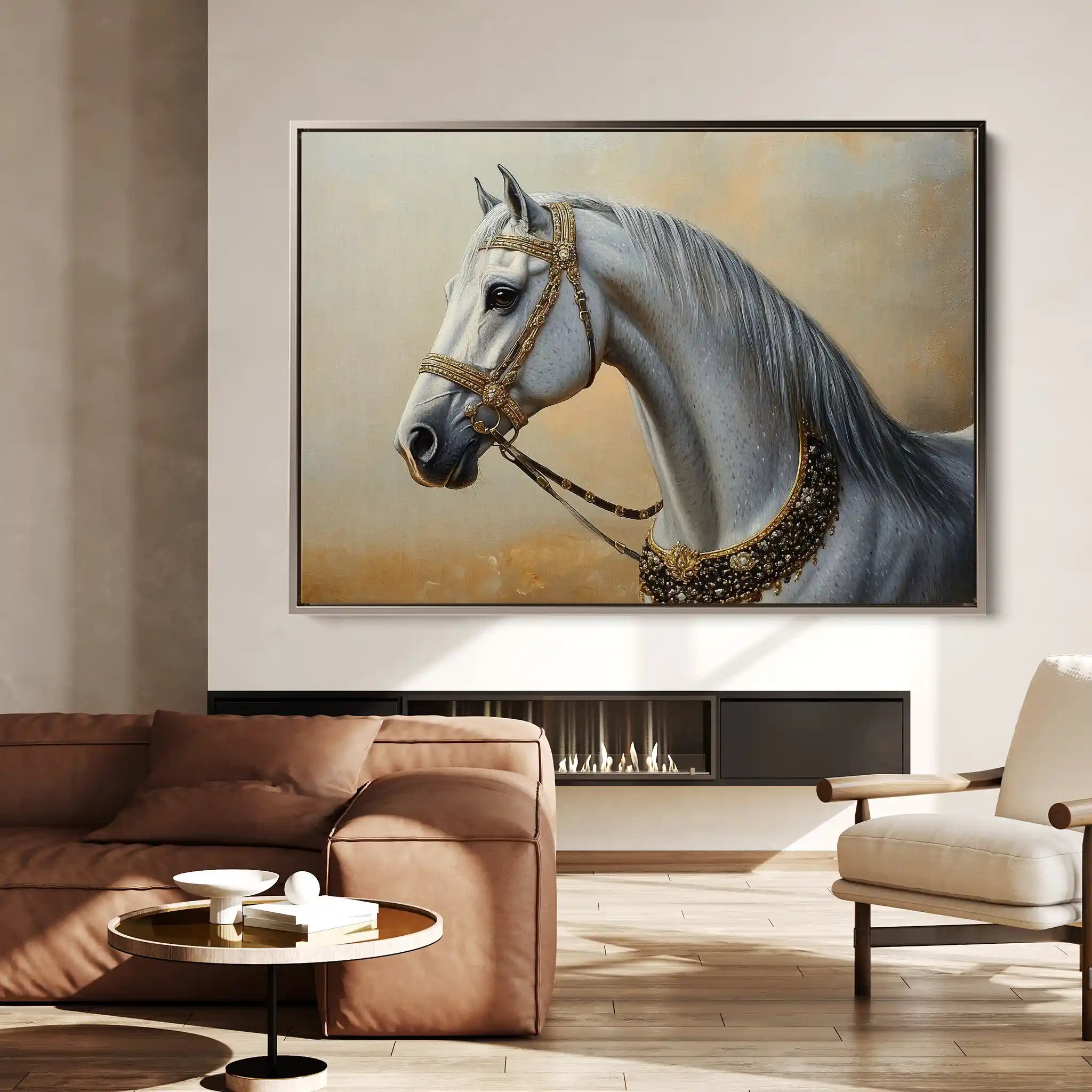 Horses 124 Canvas Art 90 x 60 cm / Stretched on hidden frame