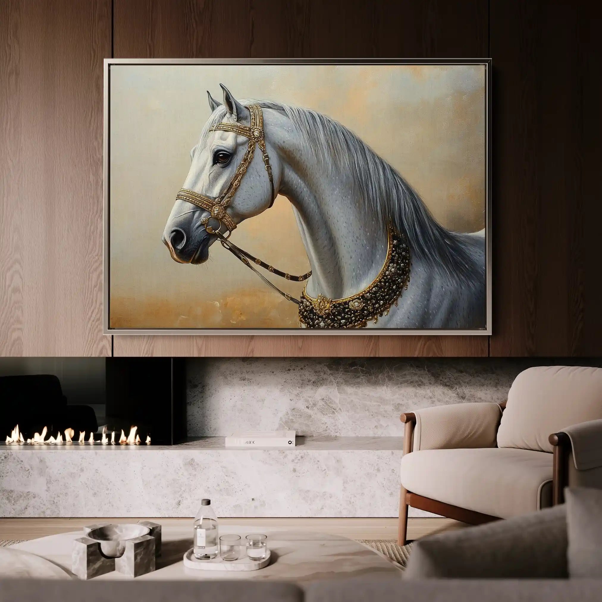 Horses 124 Canvas Art 90 x 60 cm / Stretched on hidden frame