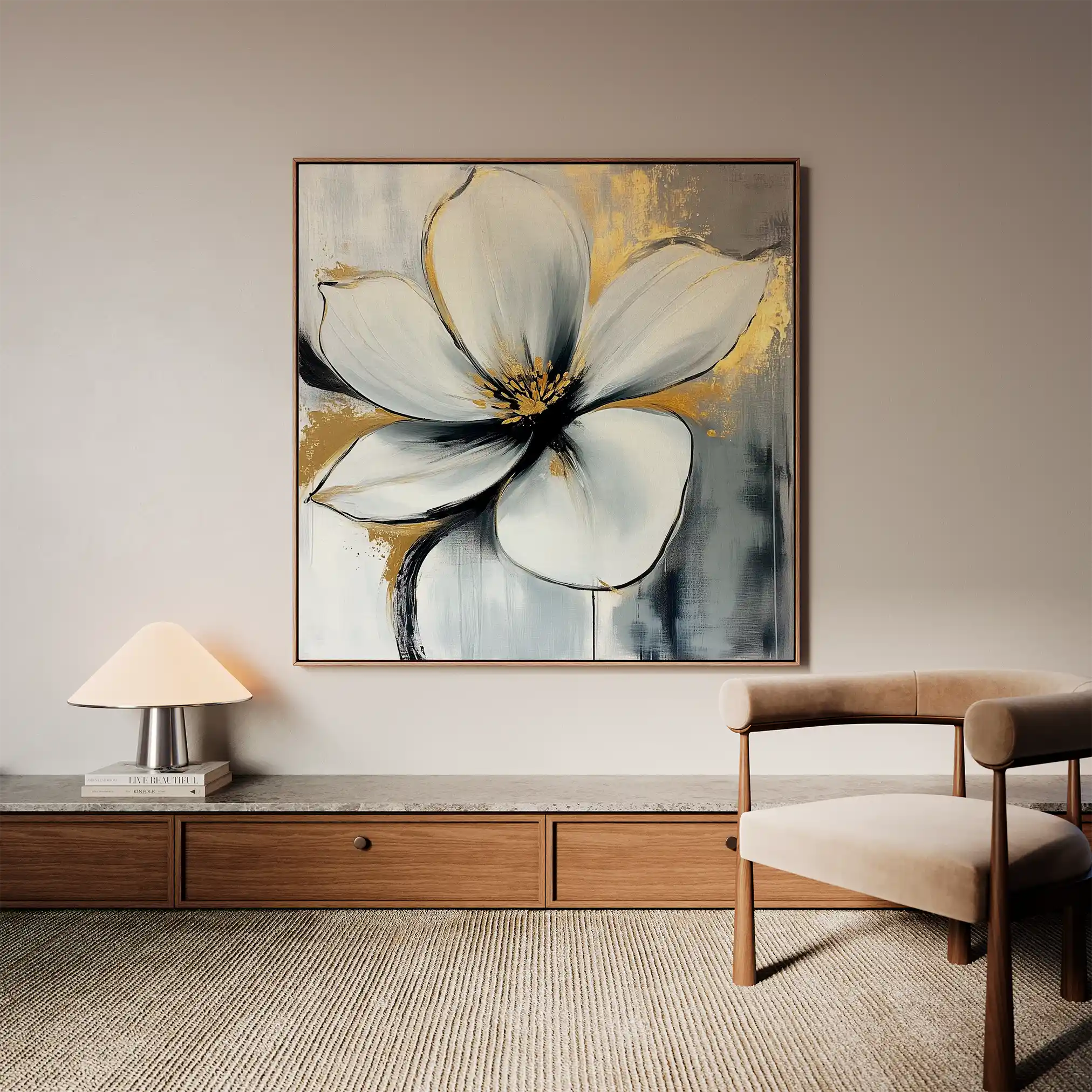 Floral Canvas Wall Art WAD1242-F 80 x 80 cm / Stretched on hidden frame