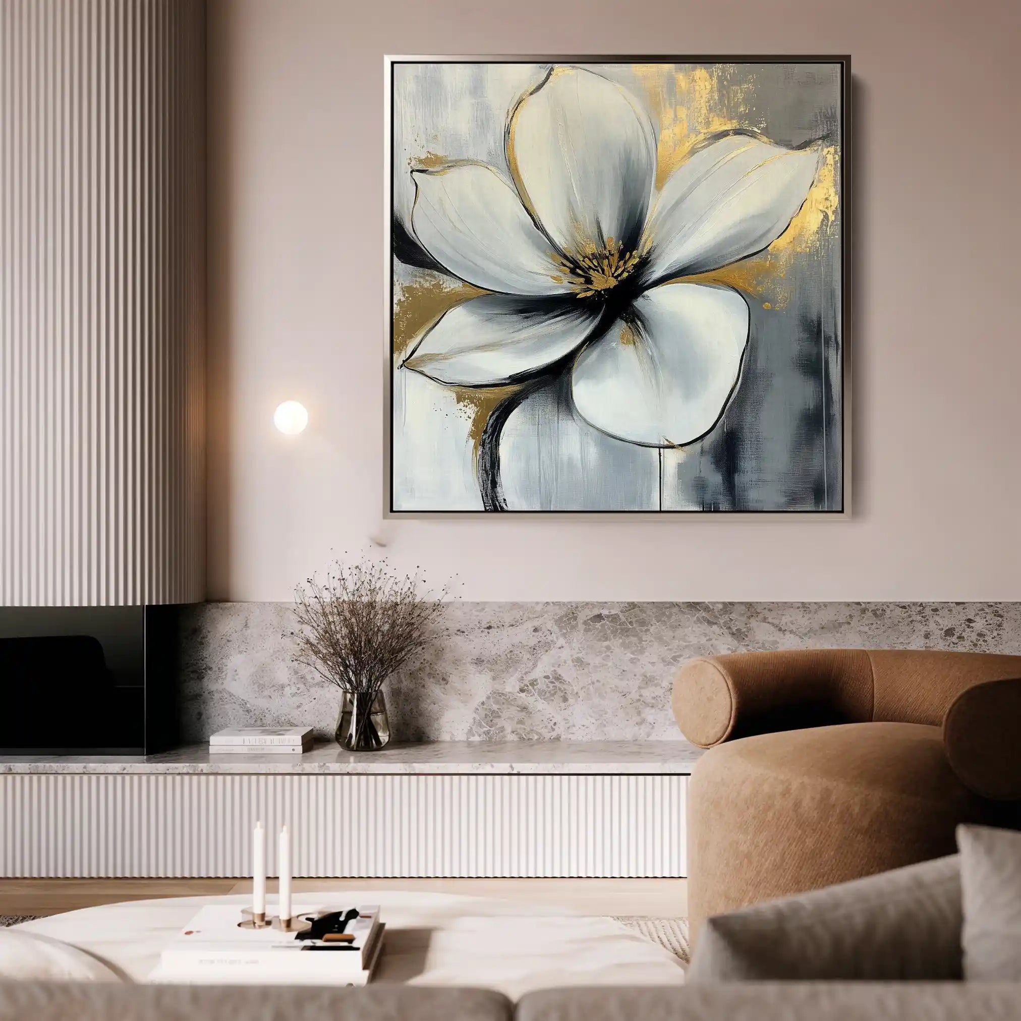 Floral Canvas Wall Art WAD1242-F 80 x 80 cm / Stretched on hidden frame