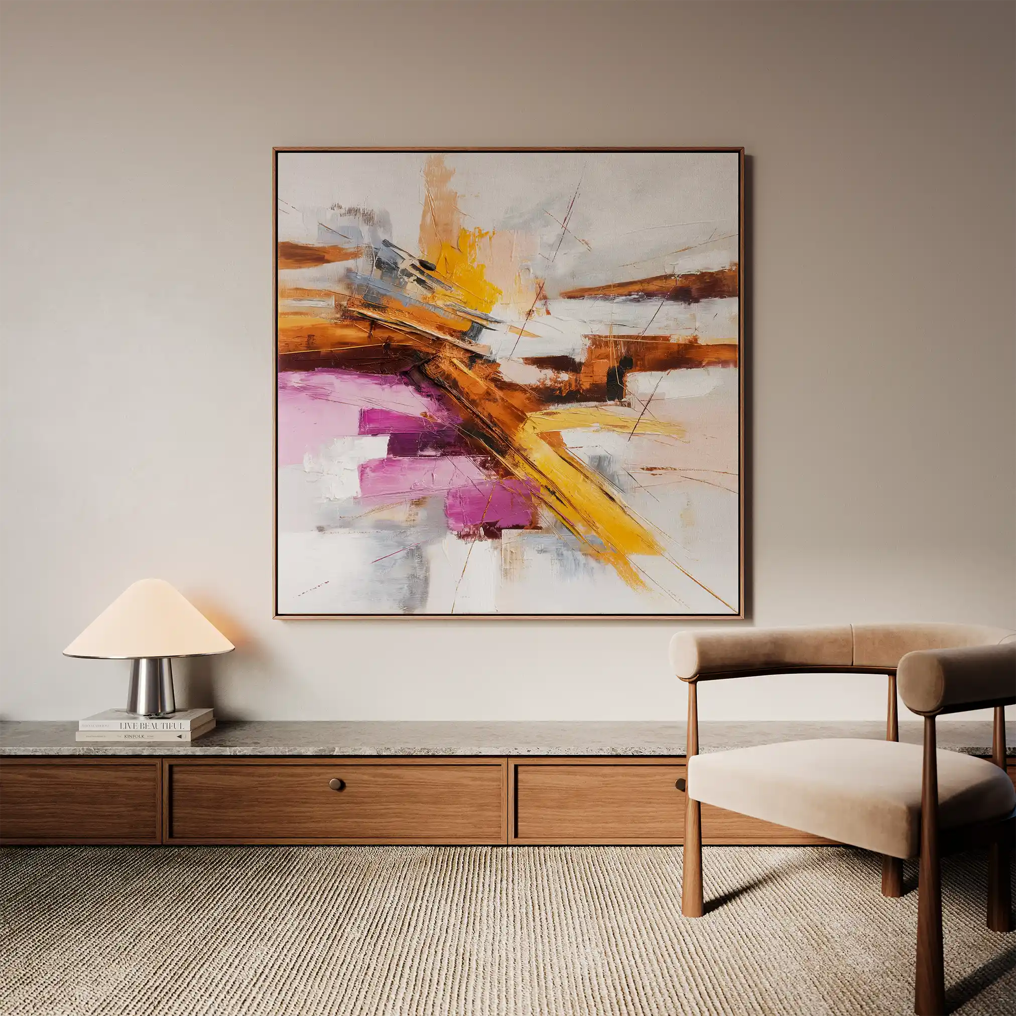 Abstract 1245 Canvas Art 60 x 60 cm / Stretched on hidden frame