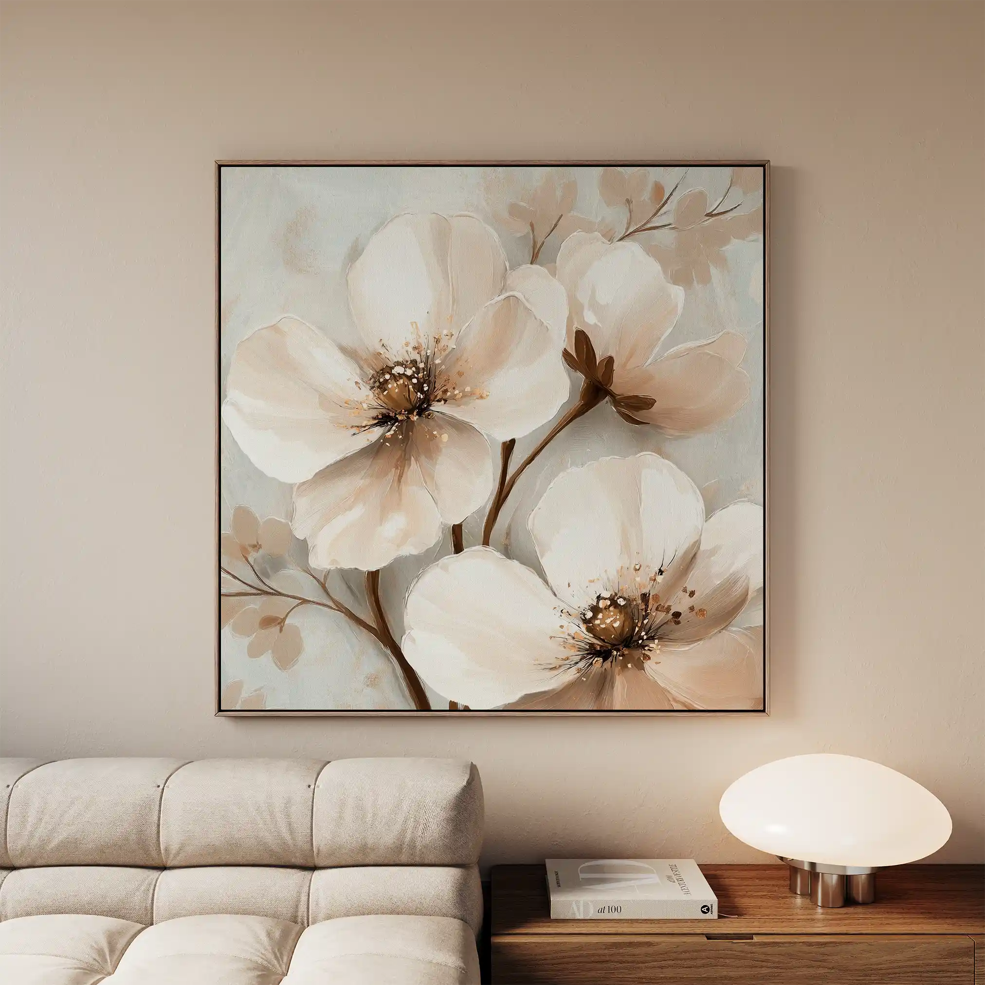 Floral Canvas Wall Art WAD1246-F 80 x 80 cm / Stretched on hidden frame