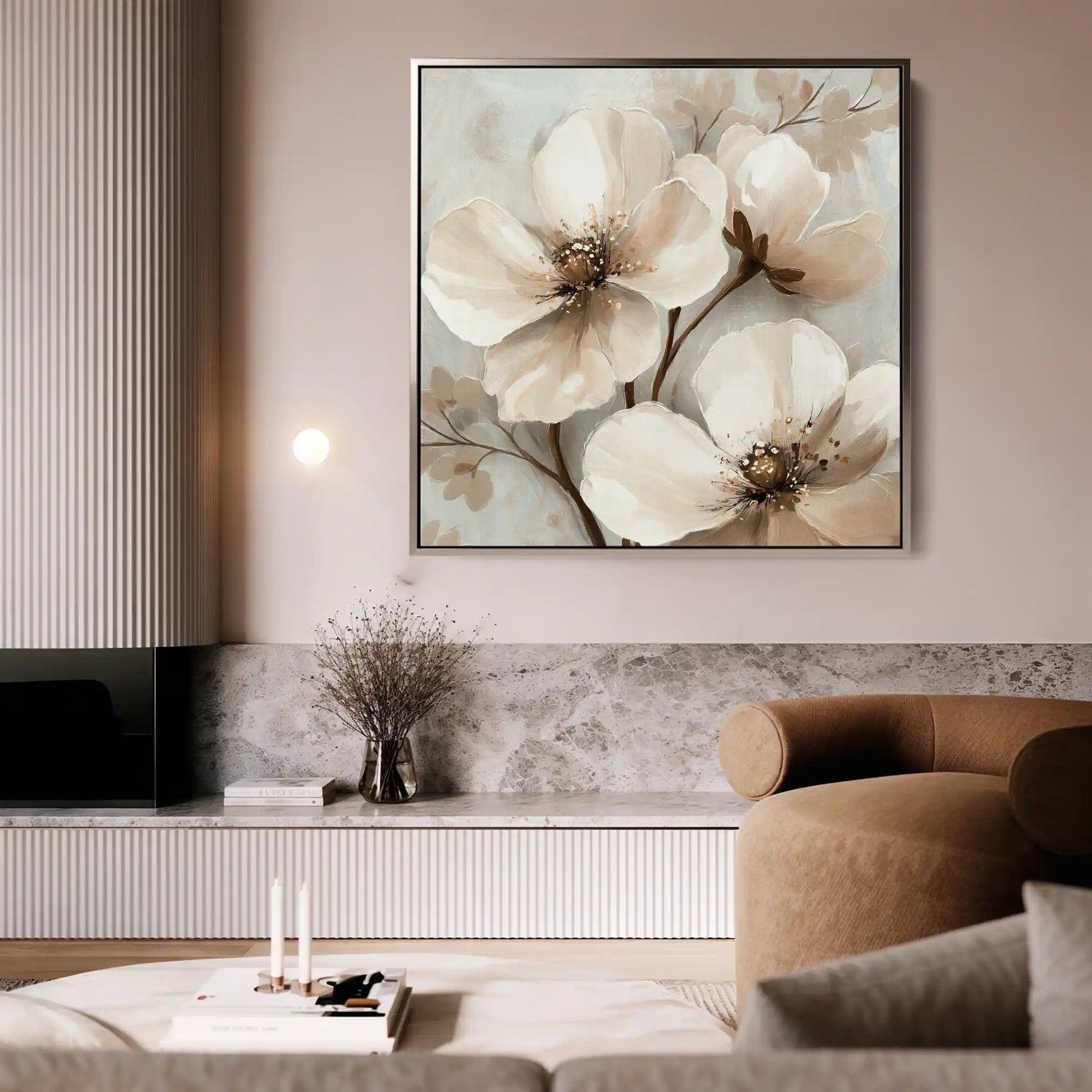 Floral Canvas Wall Art WAD1246-F 80 x 80 cm / Stretched on hidden frame