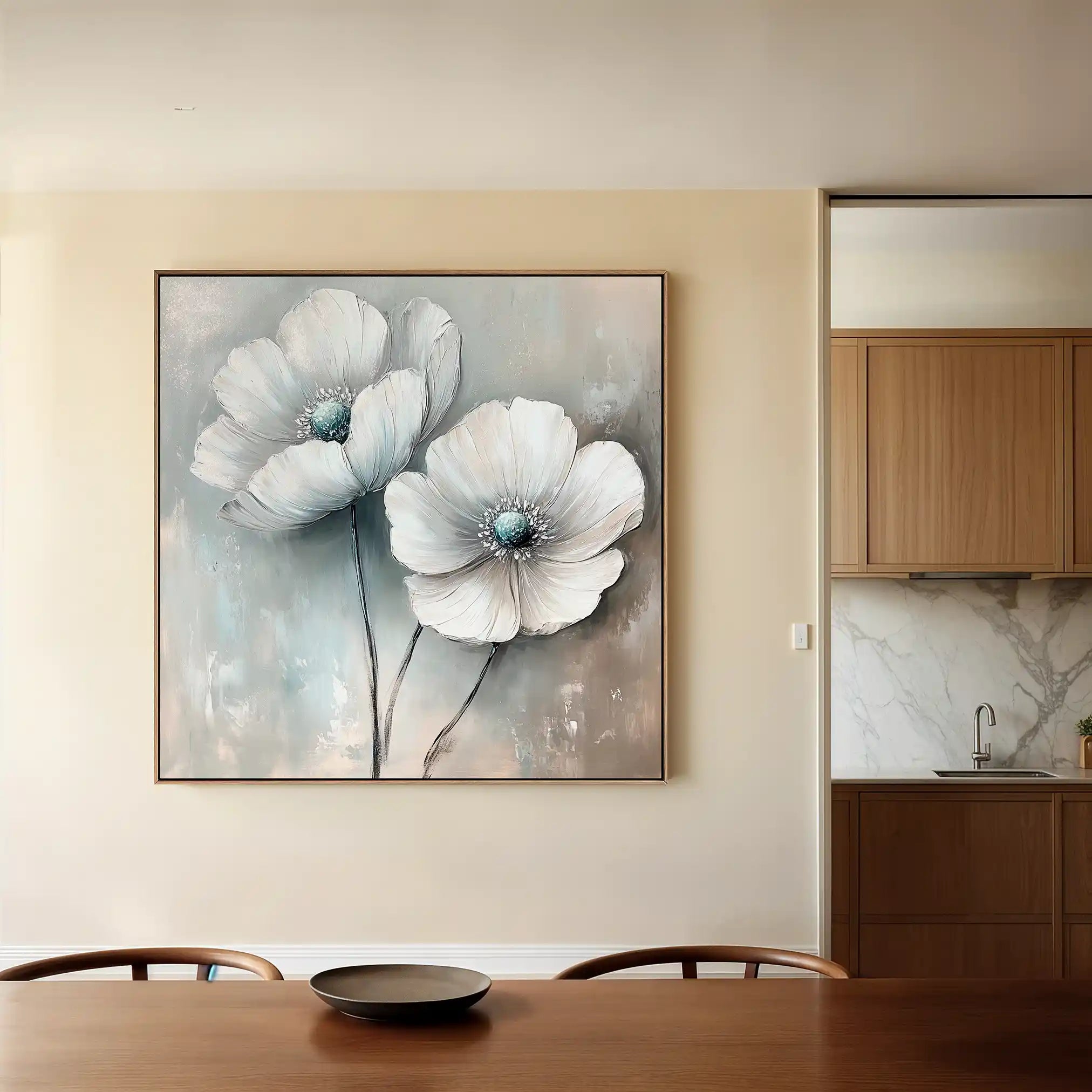 Floral Canvas Wall Art WAD1247-F 80 x 80 cm / Stretched on hidden frame
