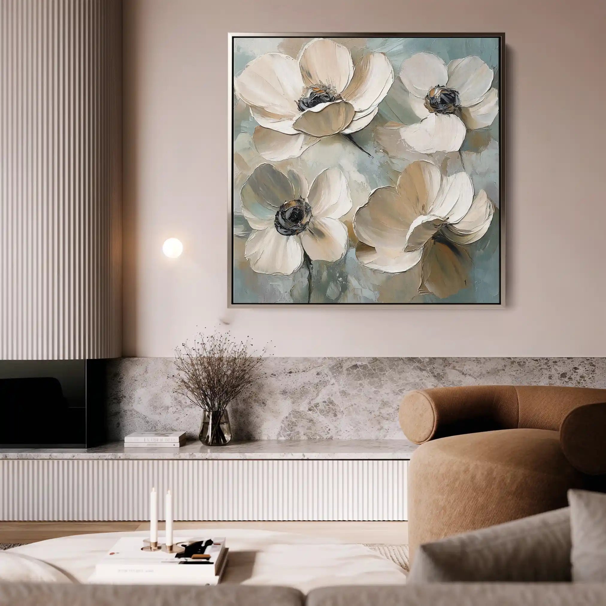 Floral Canvas Wall Art WAD1248-F 80 x 80 cm / Stretched on hidden frame
