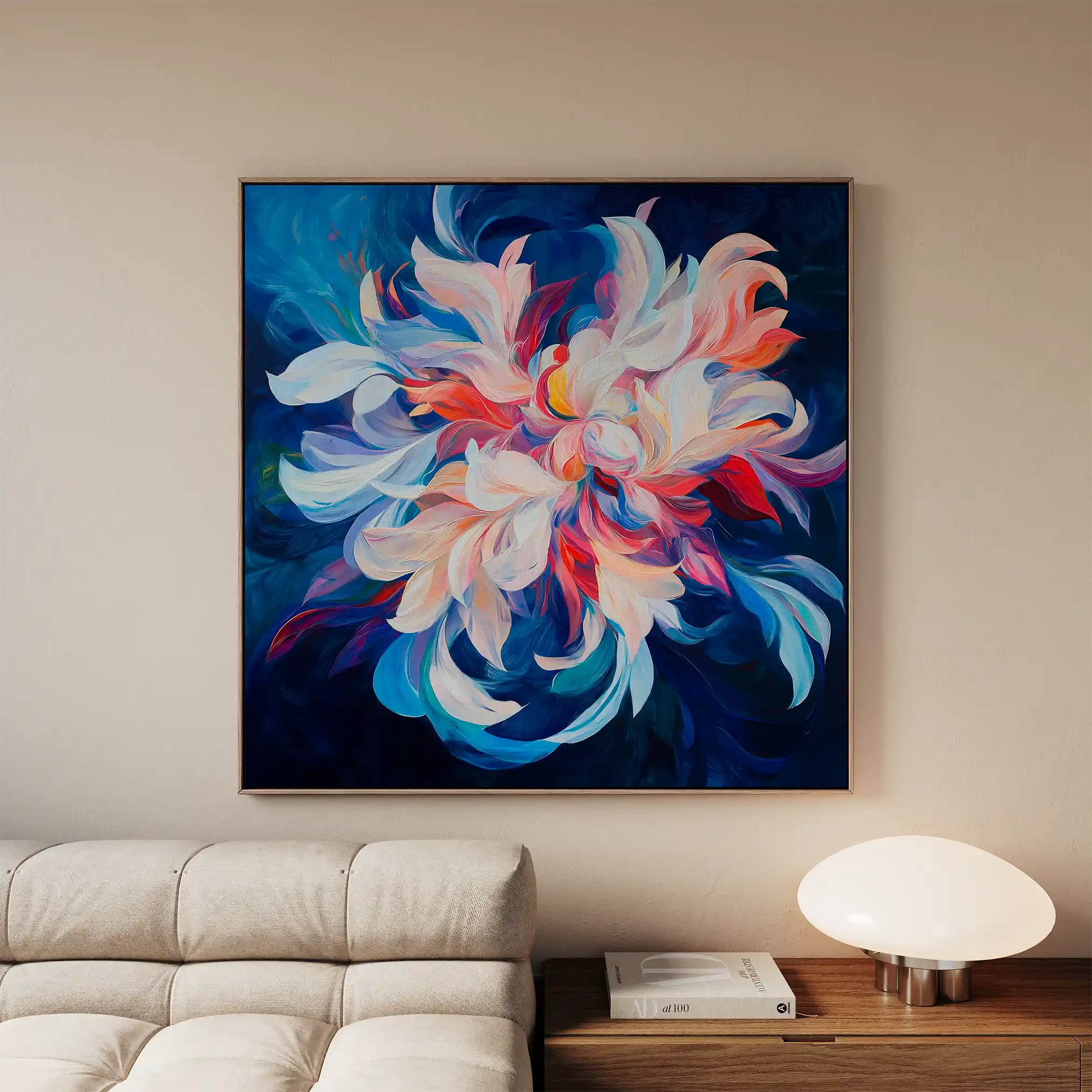 Floral Canvas Wall Art WAD1249-F 80 x 80 cm / Stretched on hidden frame