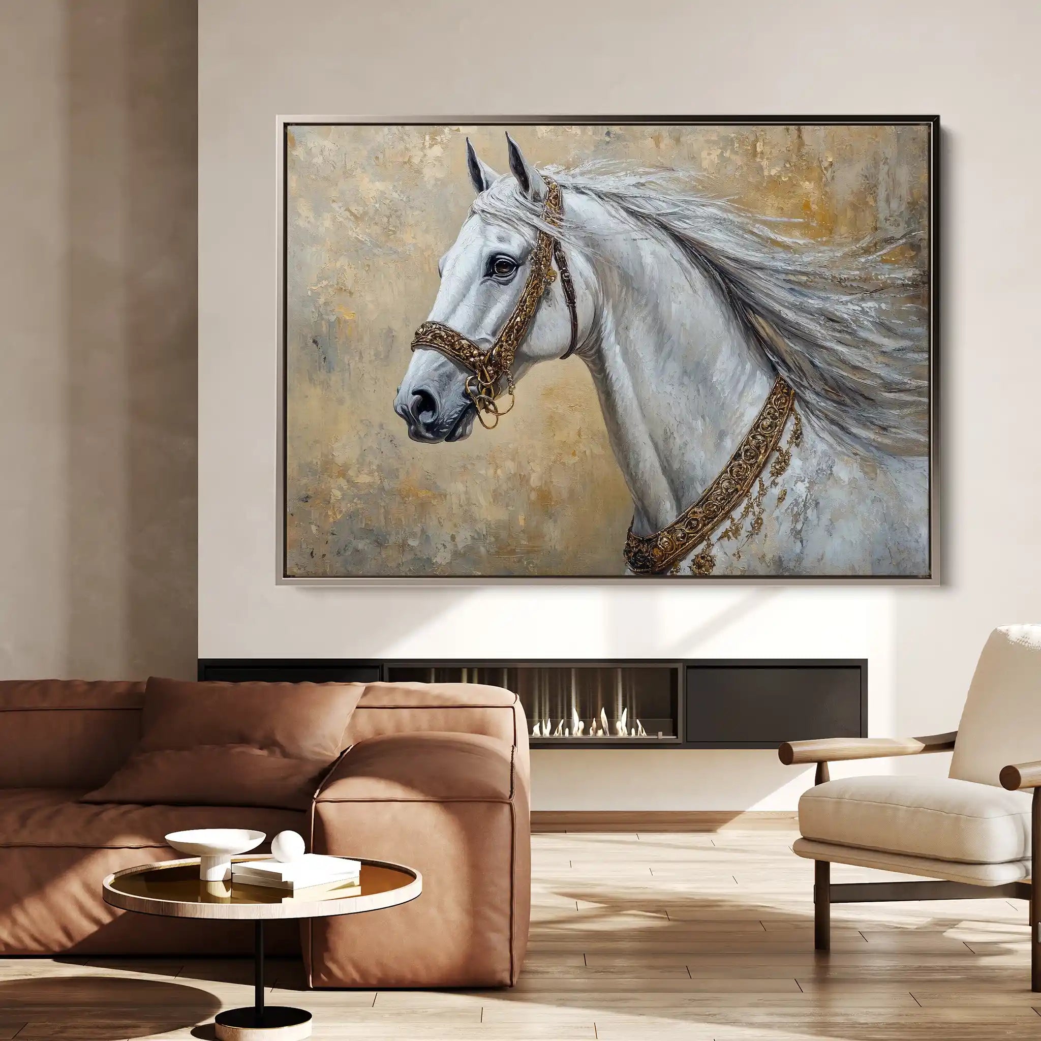 Horses 125 Canvas Art 90 x 60 cm / Stretched on hidden frame