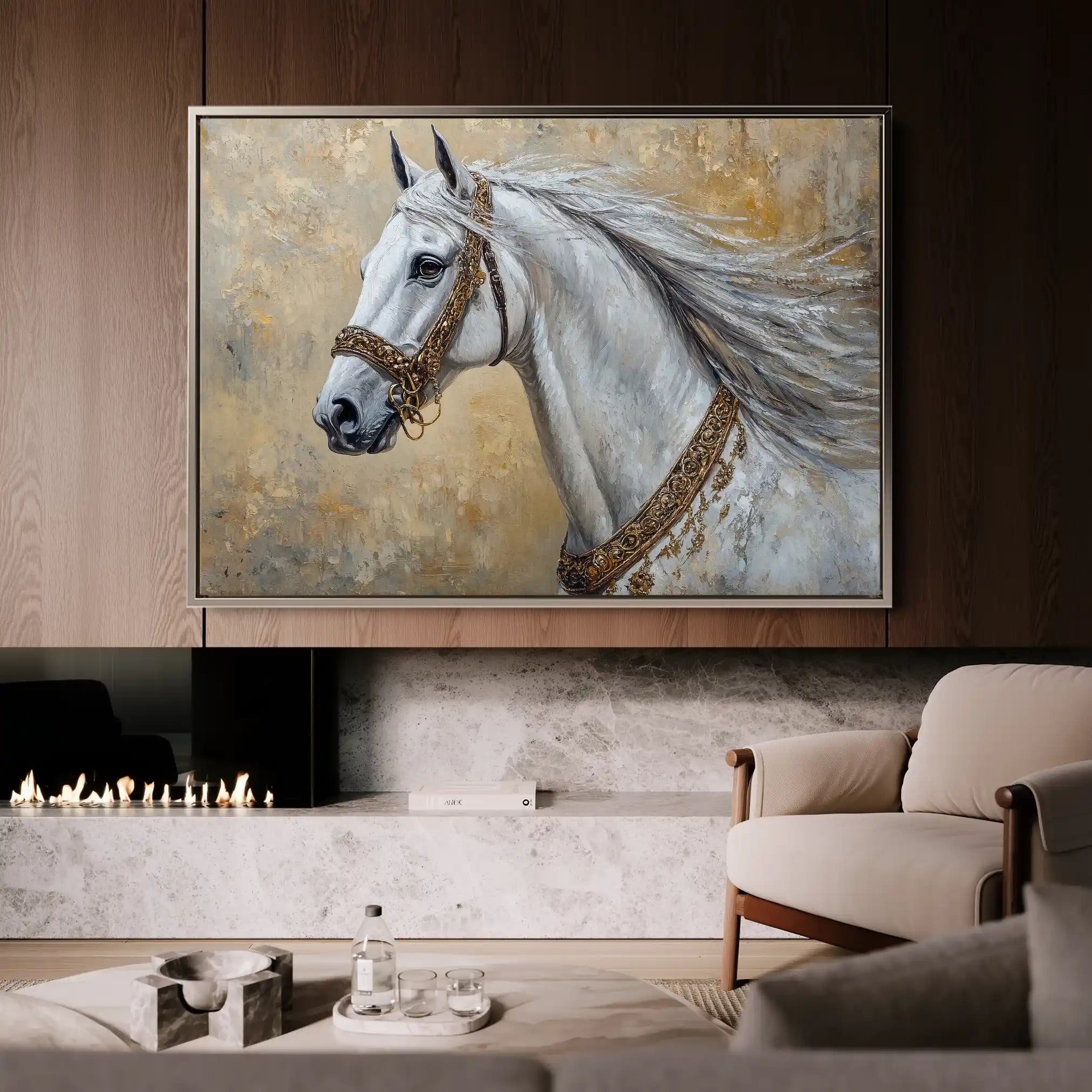 Horses 125 Canvas Art 90 x 60 cm / Stretched on hidden frame