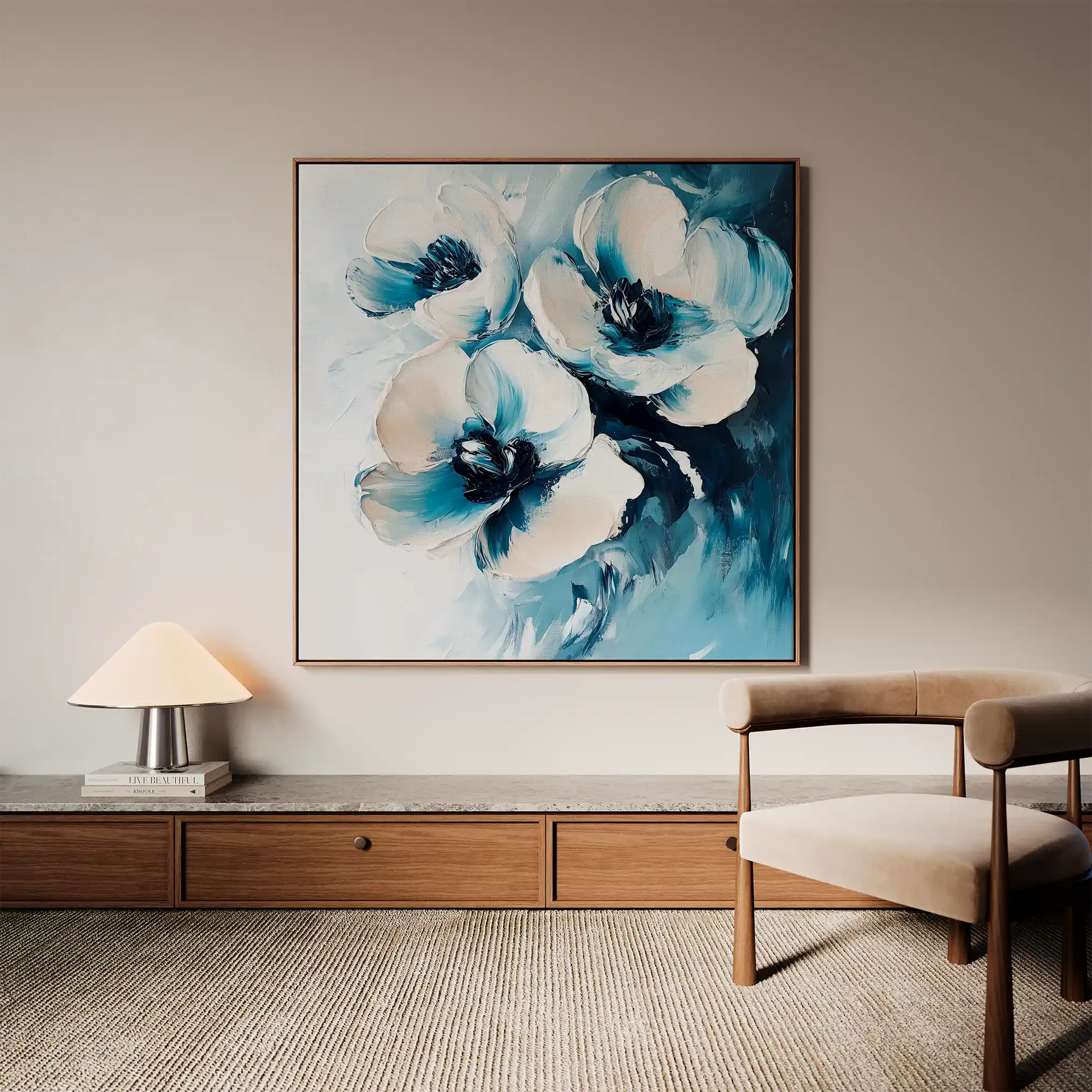 Floral Canvas Wall Art WAD1251-F 80 x 80 cm / Stretched on hidden frame