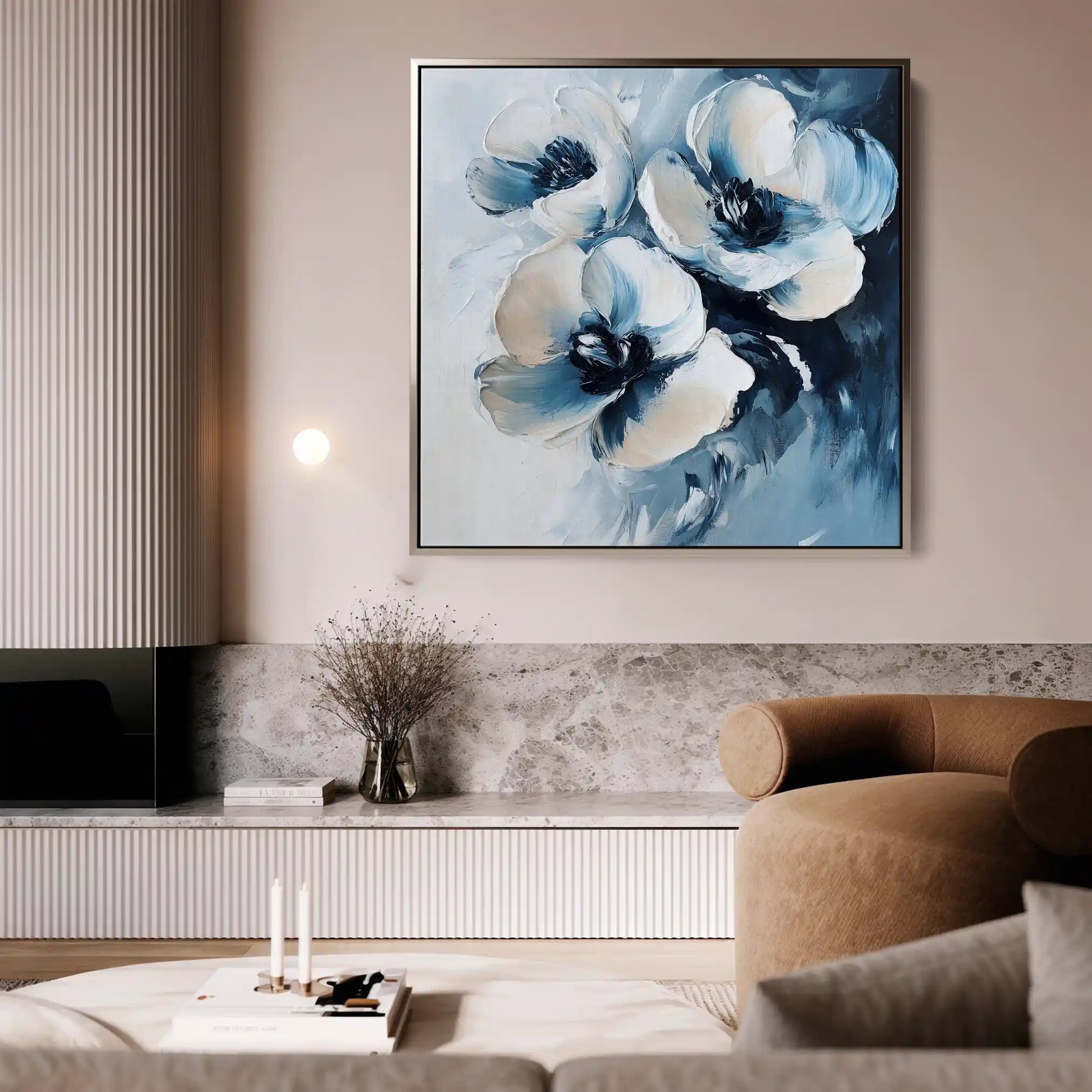 Floral Canvas Wall Art WAD1251-F 80 x 80 cm / Stretched on hidden frame