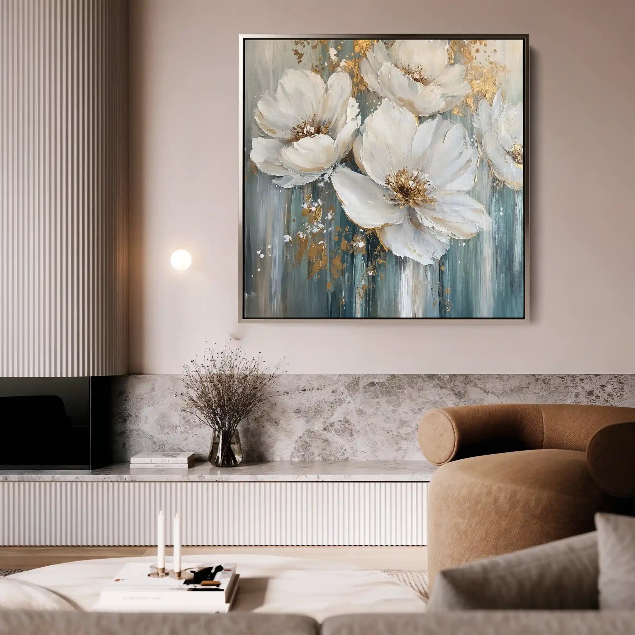 Floral Canvas Wall Art WAD1252-F 80 x 80 cm / Stretched on hidden frame