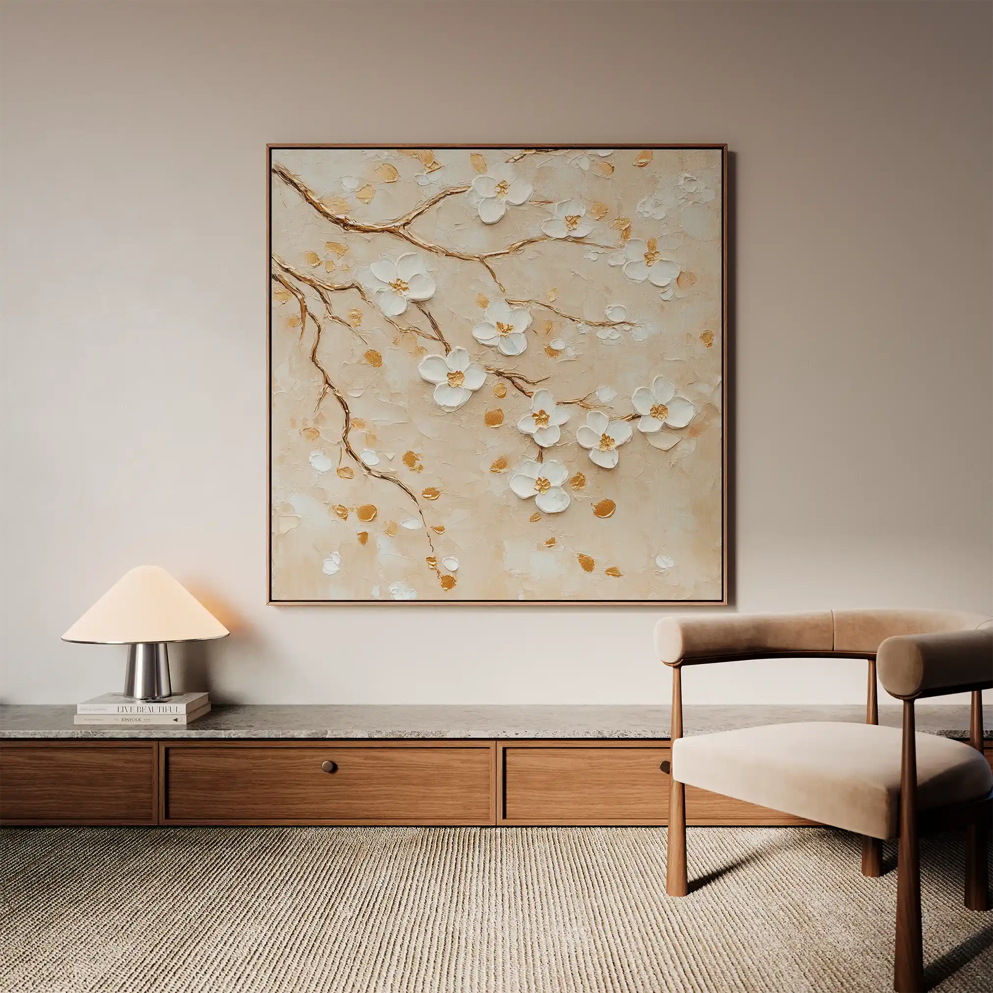 Floral Canvas Wall Art WAD1253-F 80 x 80 cm / Stretched on hidden frame