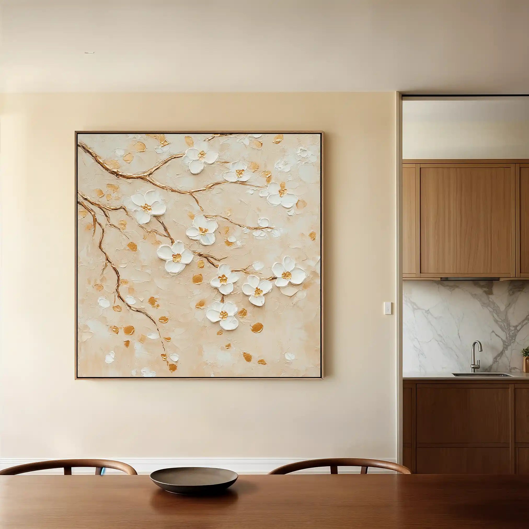 Floral Canvas Wall Art WAD1253-F 80 x 80 cm / Stretched on hidden frame