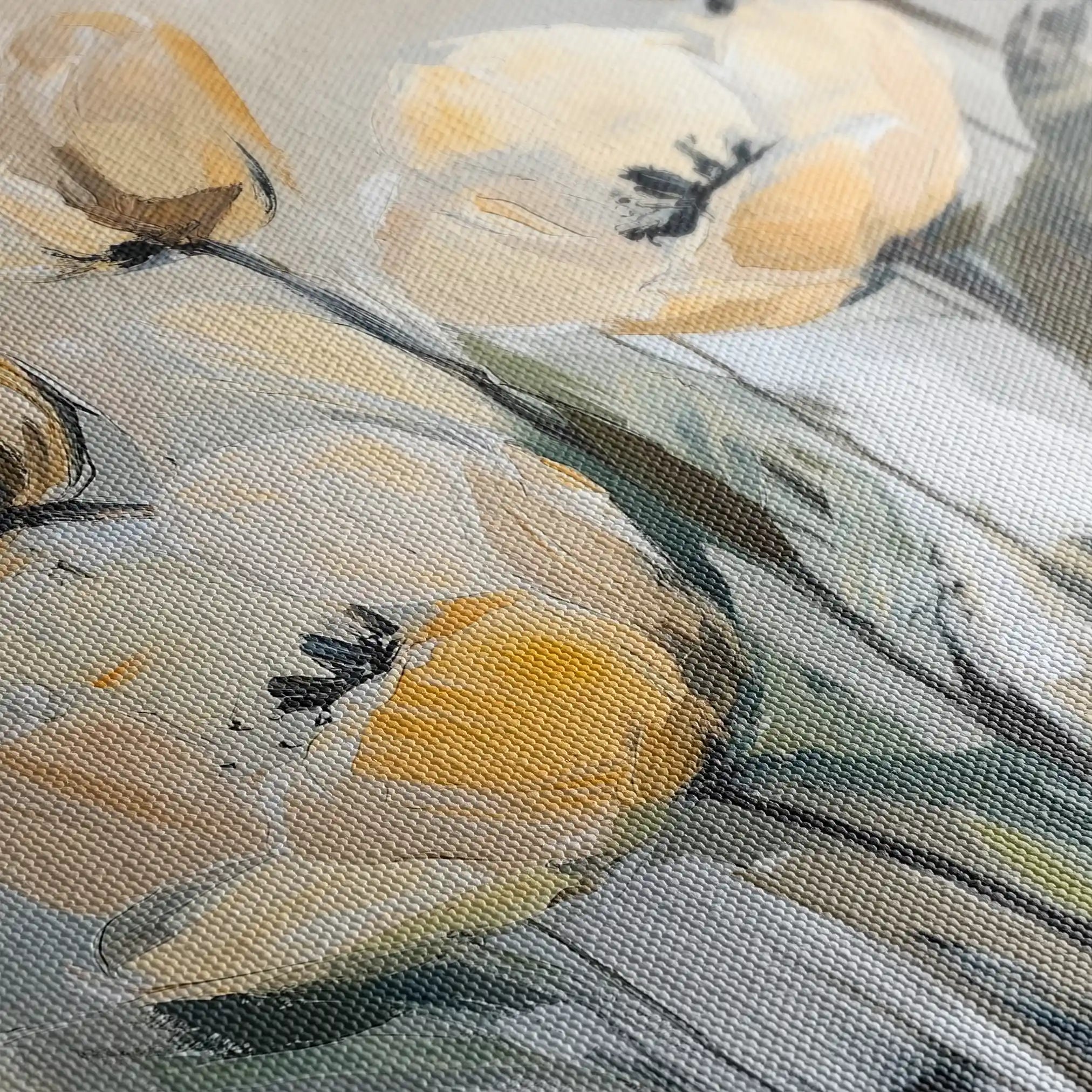 Floral Canvas Wall Art WAD1254-F 80 x 80 cm / Stretched on hidden frame