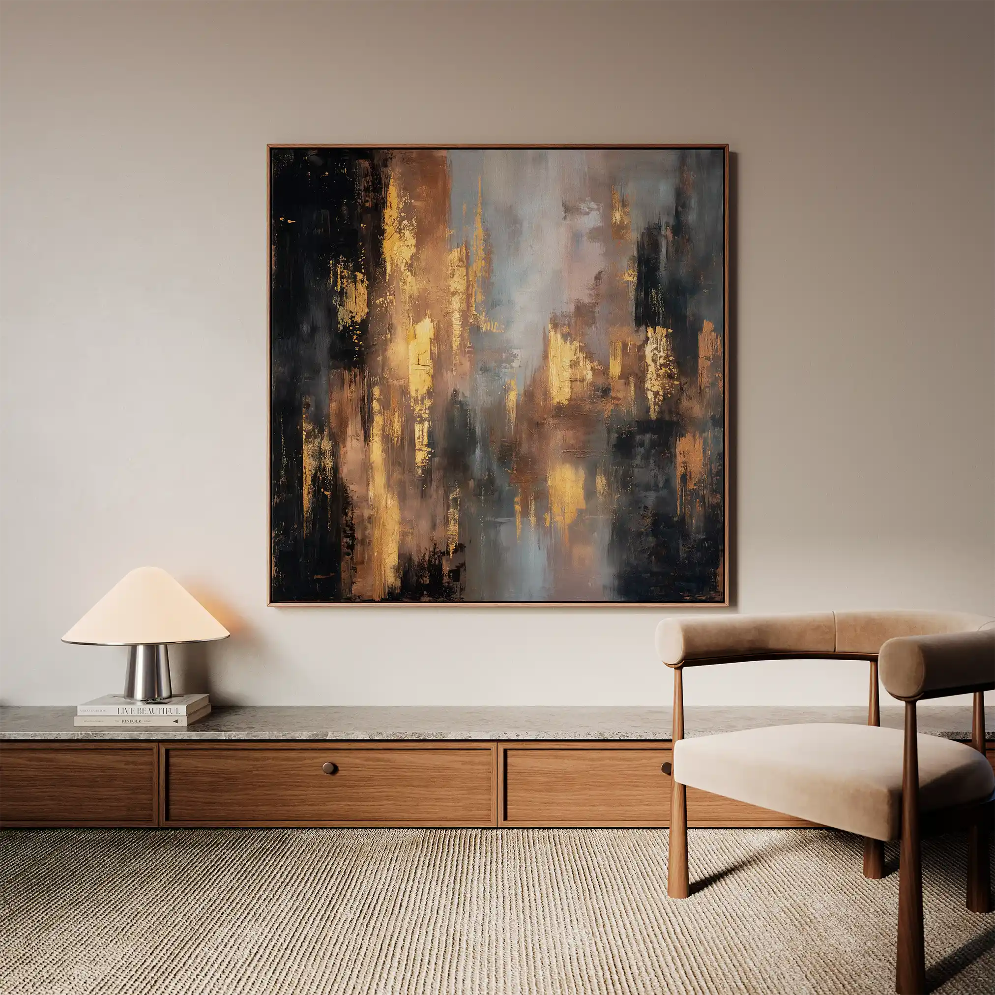 Abstract 1258 Canvas Art 60 x 60 cm / Stretched on hidden frame