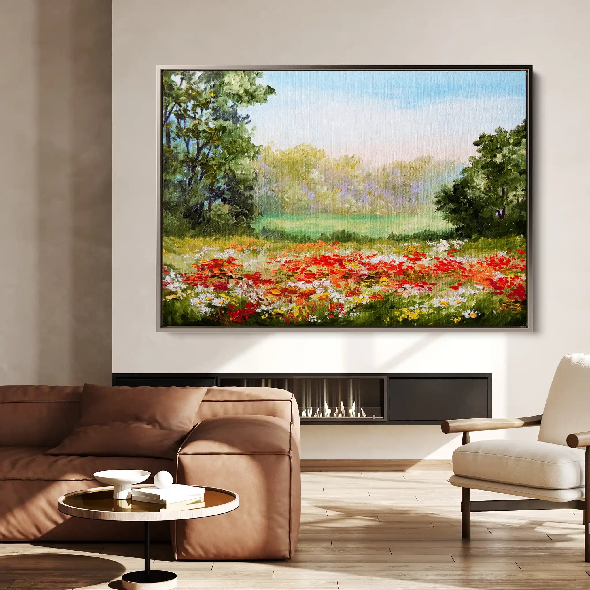 Landscape 126 Canvas Art 90 x 60 cm / Stretched on hidden frame