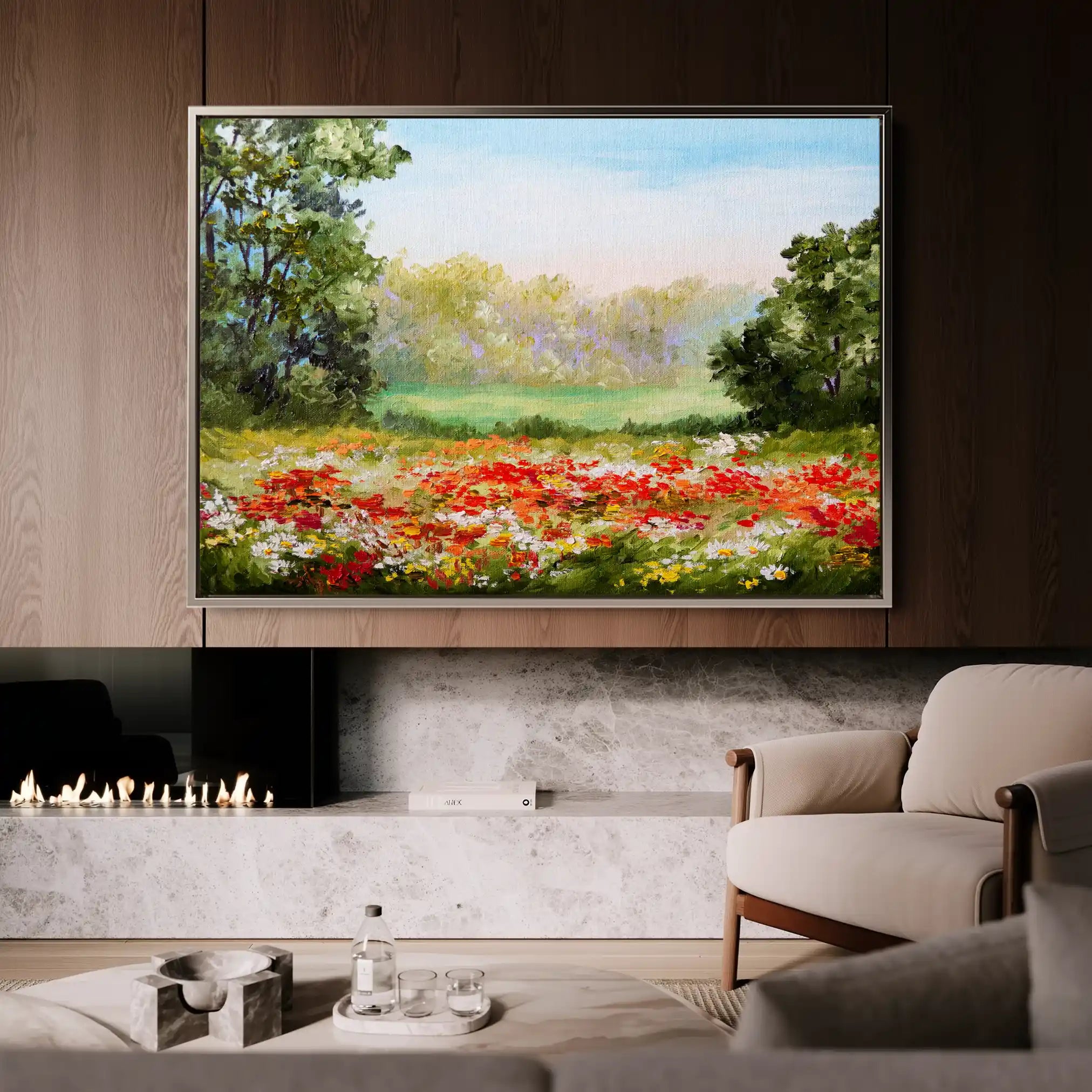 Landscape 126 Canvas Art 90 x 60 cm / Stretched on hidden frame