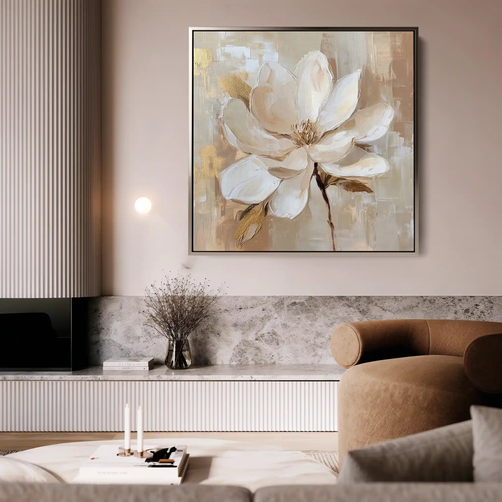 Floral Canvas Wall Art WAD1260-F 80 x 80 cm / Stretched on hidden frame