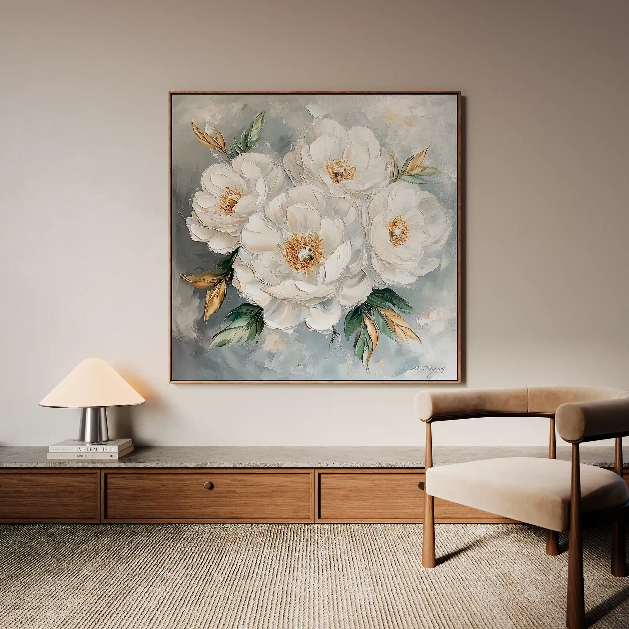 Floral Canvas Wall Art WAD1262-F 80 x 80 cm / Stretched on hidden frame