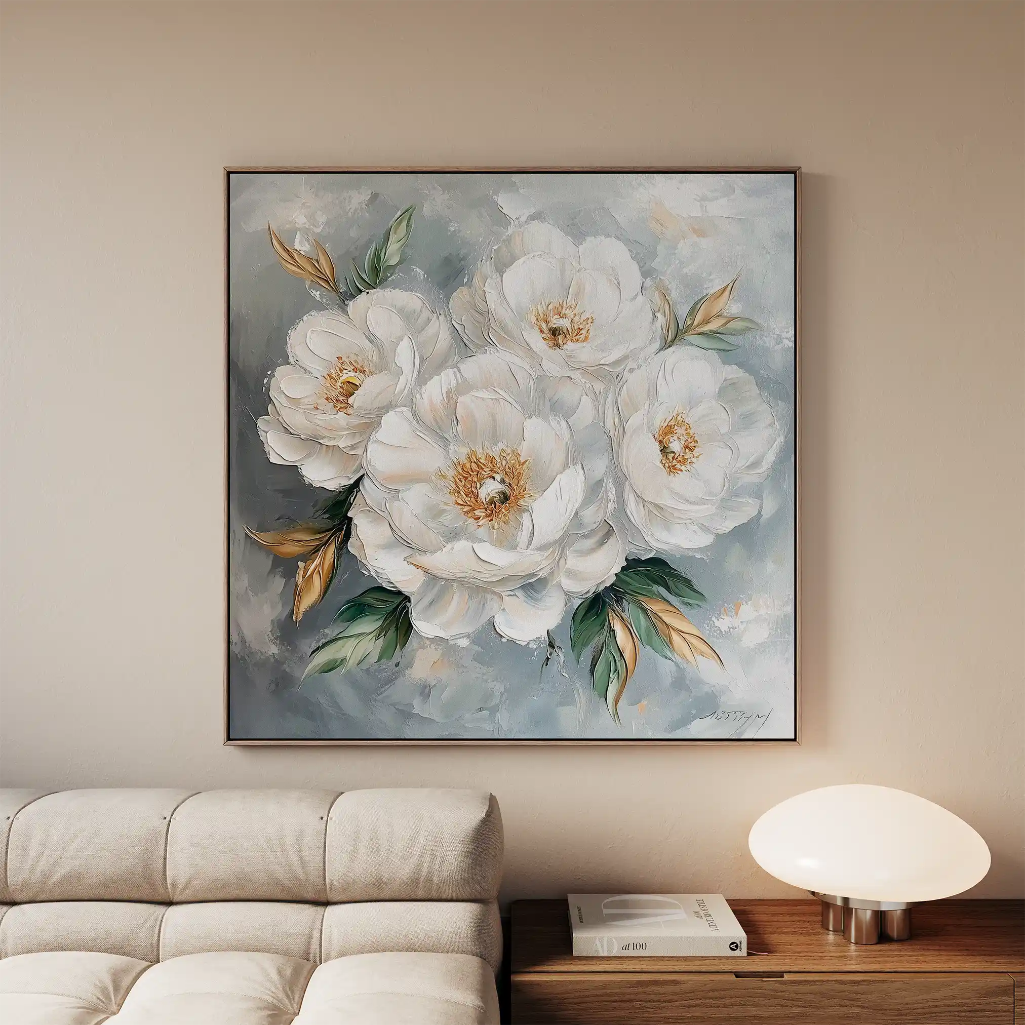 Floral Canvas Wall Art WAD1262-F 80 x 80 cm / Stretched on hidden frame