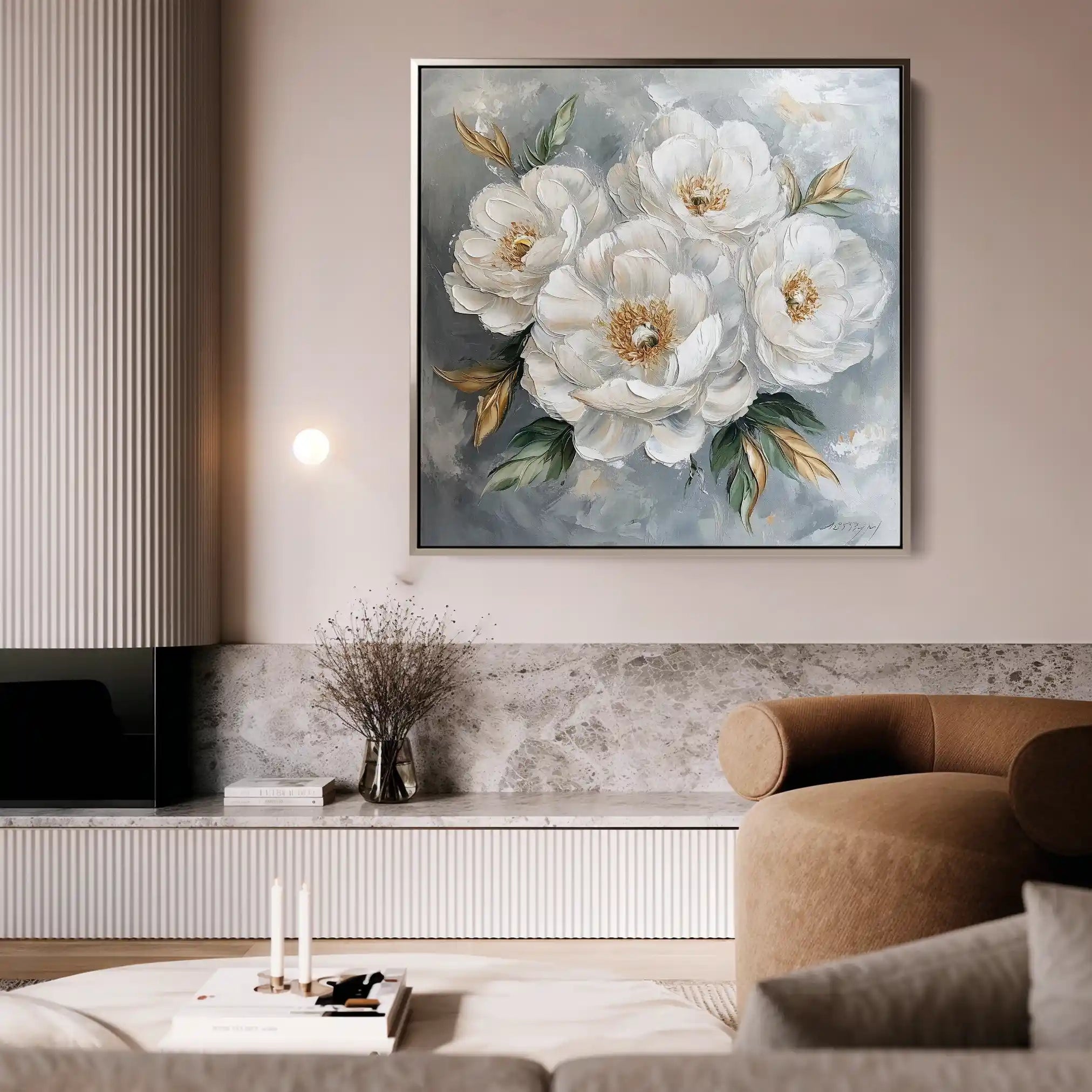 Floral Canvas Wall Art WAD1262-F 80 x 80 cm / Stretched on hidden frame