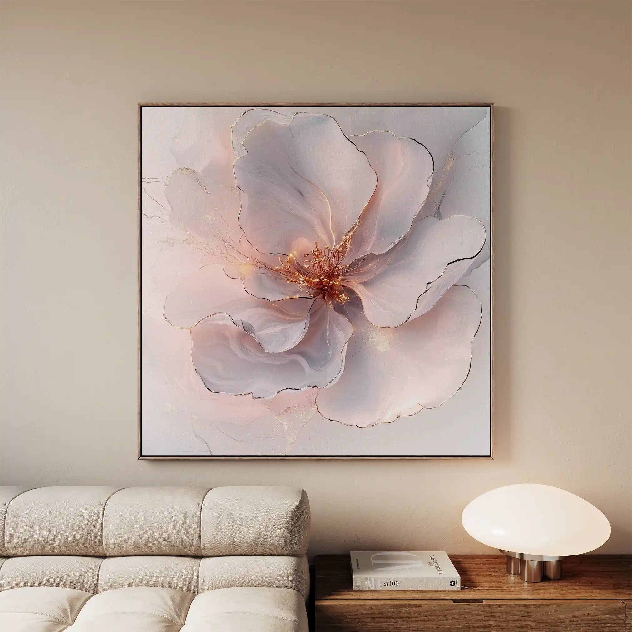 Floral Canvas Wall Art WAD1264-F 80 x 80 cm / Stretched on hidden frame