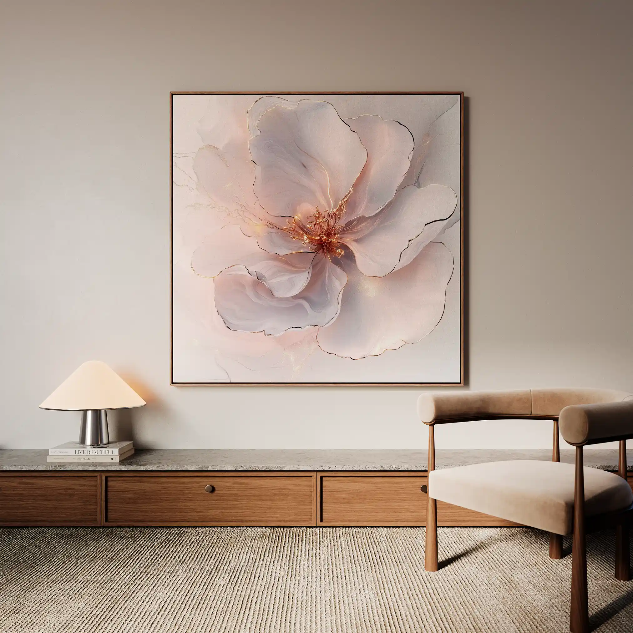 Floral Canvas Wall Art WAD1264-F 80 x 80 cm / Stretched on hidden frame