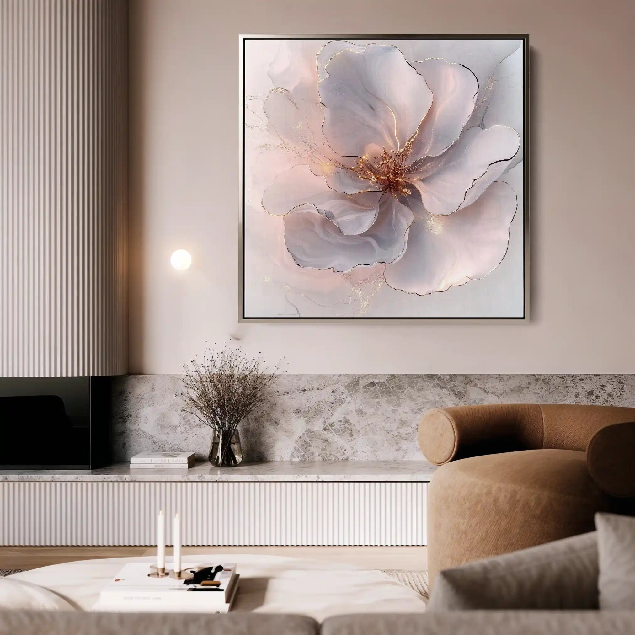 Floral Canvas Wall Art WAD1264-F 80 x 80 cm / Stretched on hidden frame