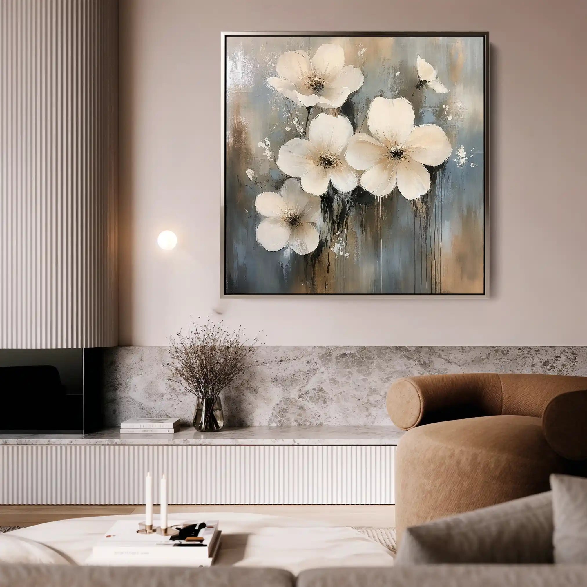Floral Canvas Wall Art WAD1265-F 80 x 80 cm / Stretched on hidden frame