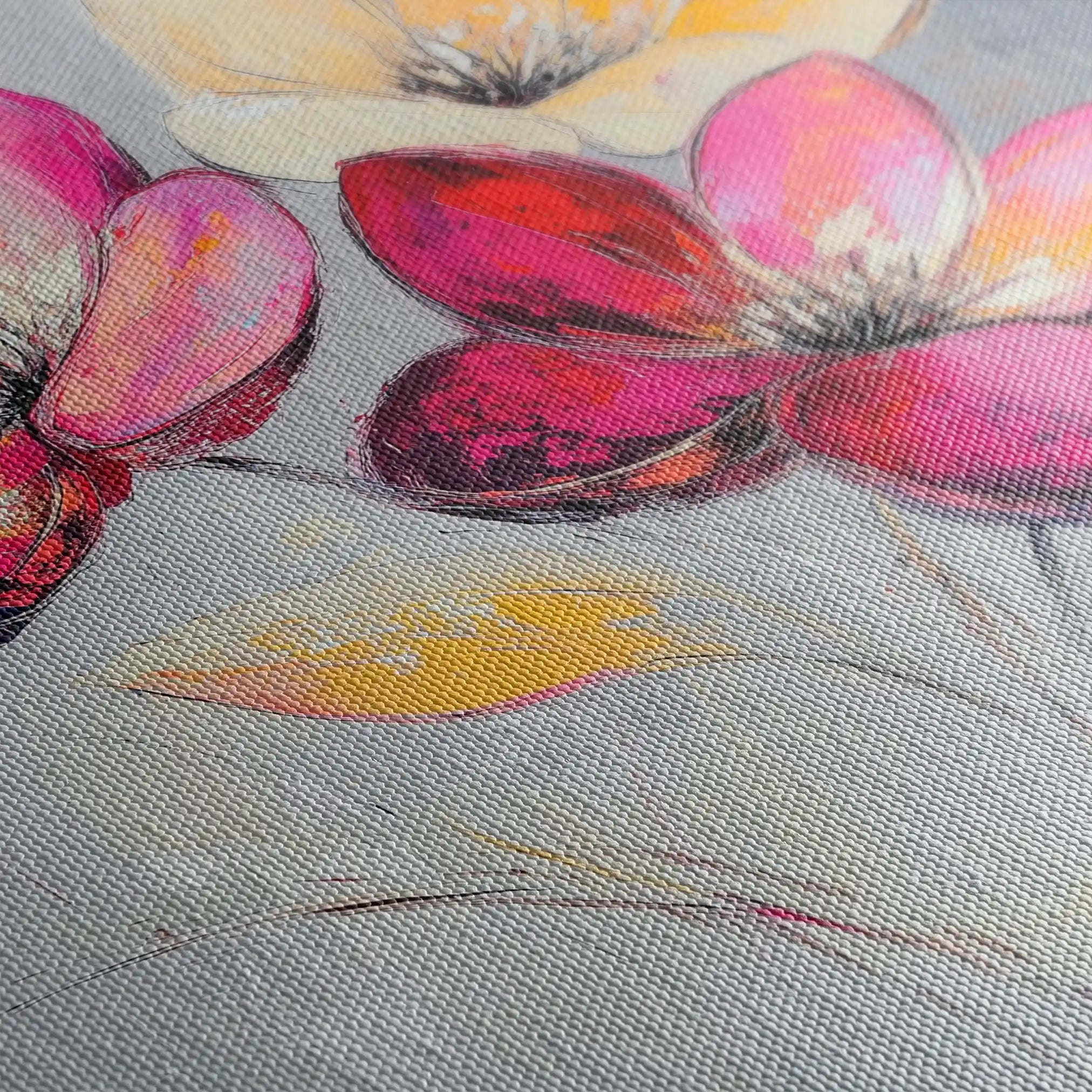 Floral Canvas Wall Art WAD1267-F 80 x 80 cm / Stretched on hidden frame