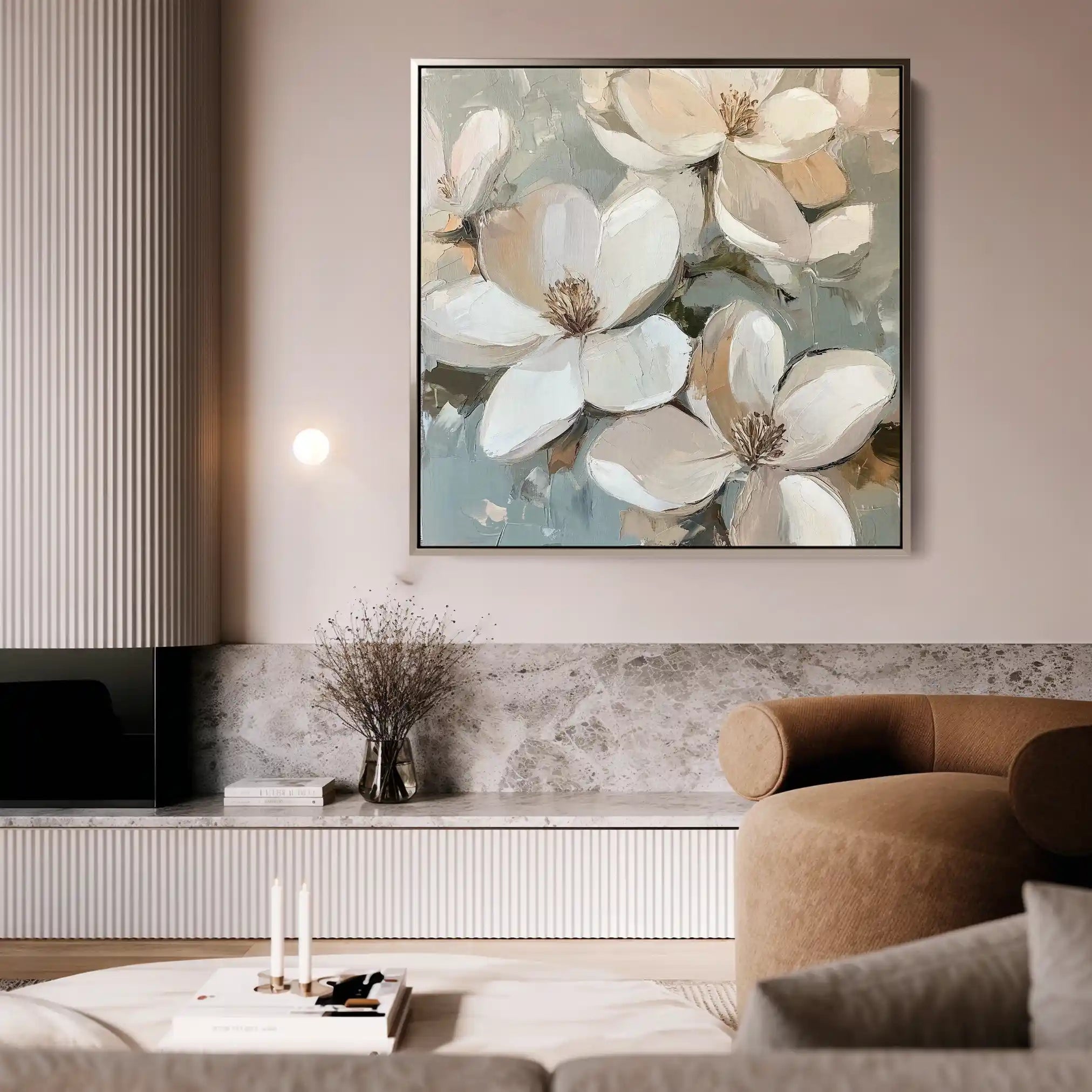 Floral Canvas Wall Art WAD1268-F 80 x 80 cm / Stretched on hidden frame
