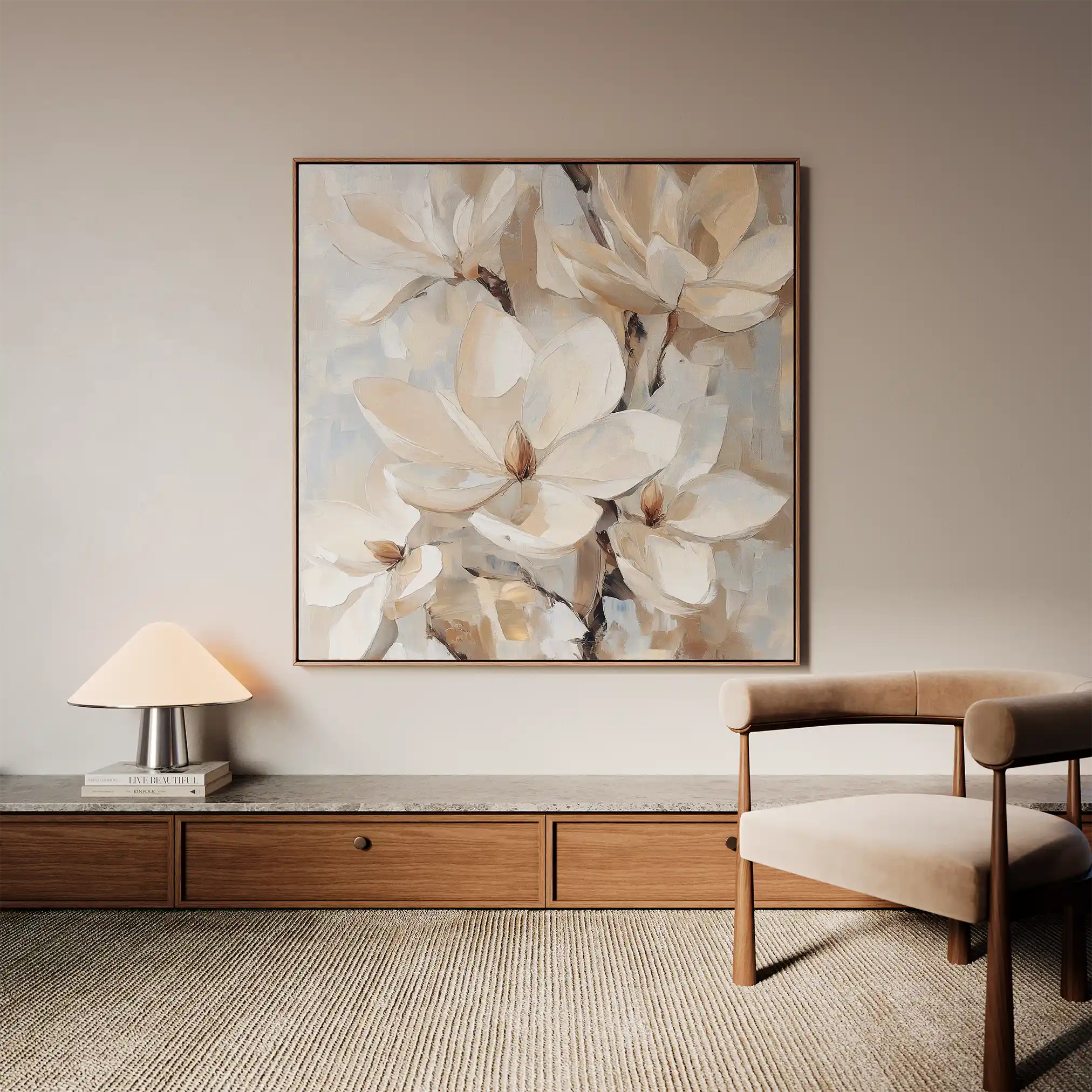 Floral Canvas Wall Art WAD1270-F 80 x 80 cm / Stretched on hidden frame