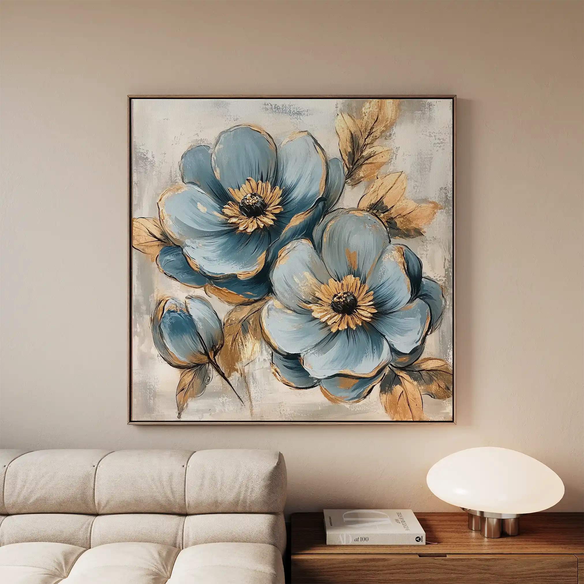 Floral Canvas Wall Art WAD1272-F 80 x 80 cm / Stretched on hidden frame