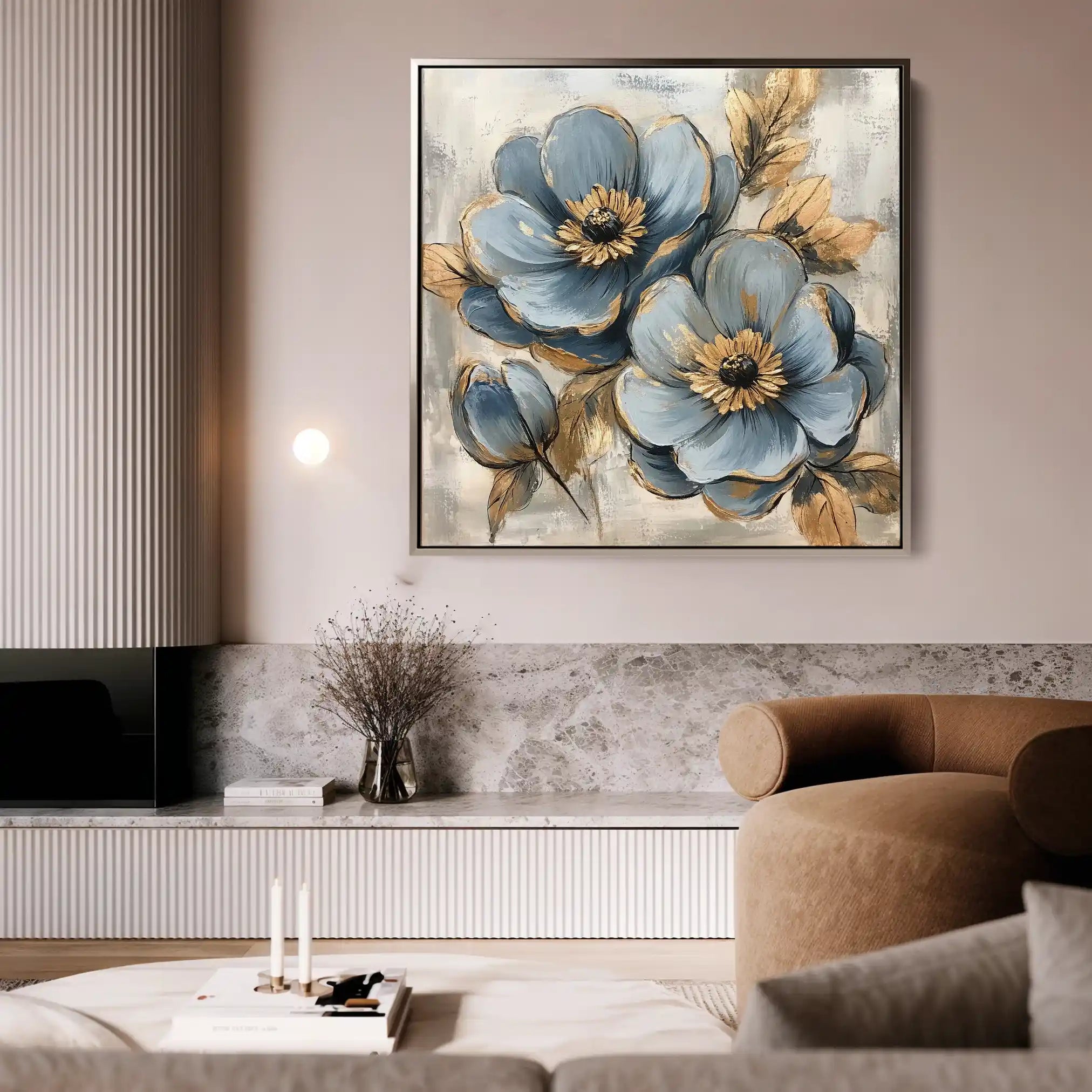Floral Canvas Wall Art WAD1272-F 80 x 80 cm / Stretched on hidden frame