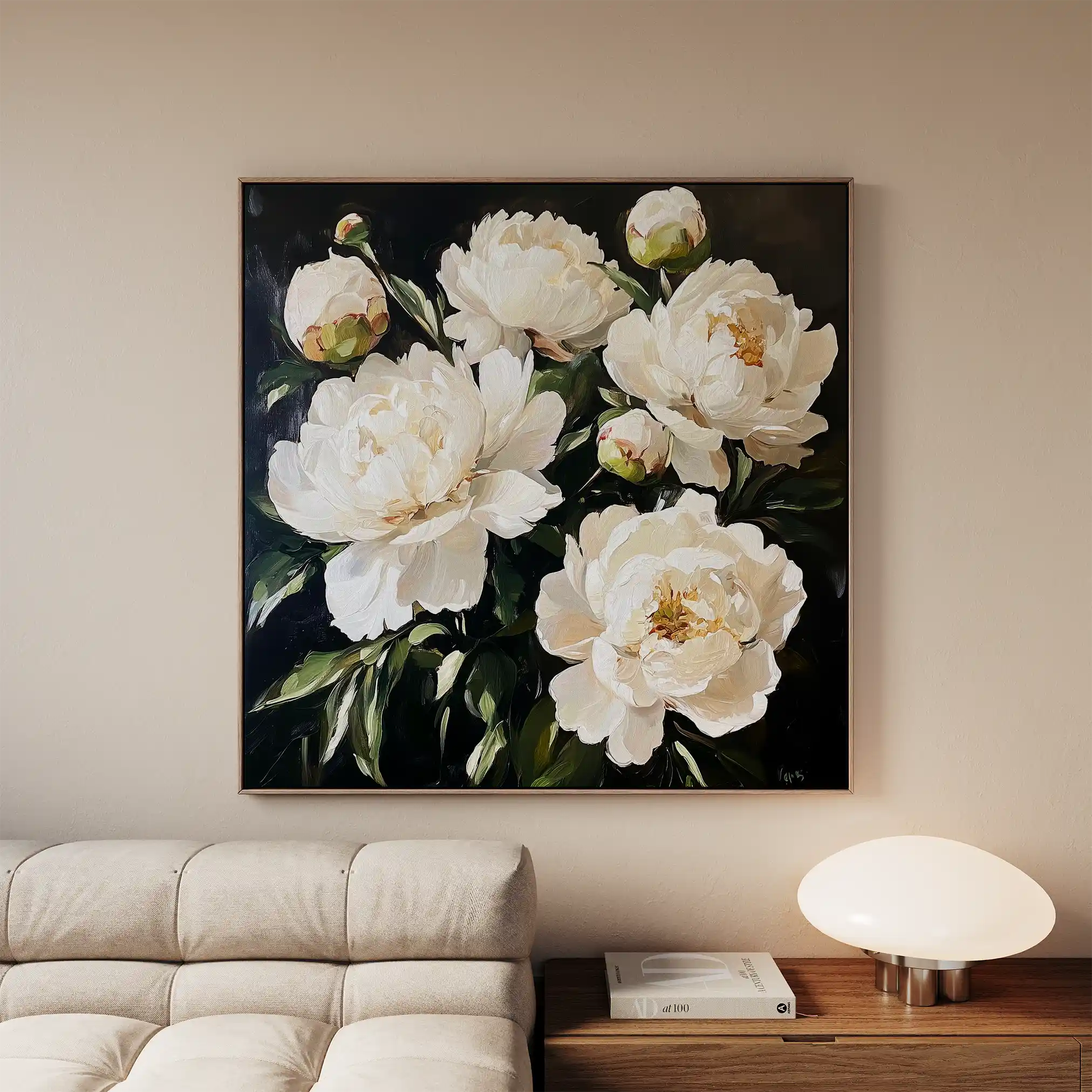 Floral Canvas Wall Art WAD1273-F 80 x 80 cm / Stretched on hidden frame
