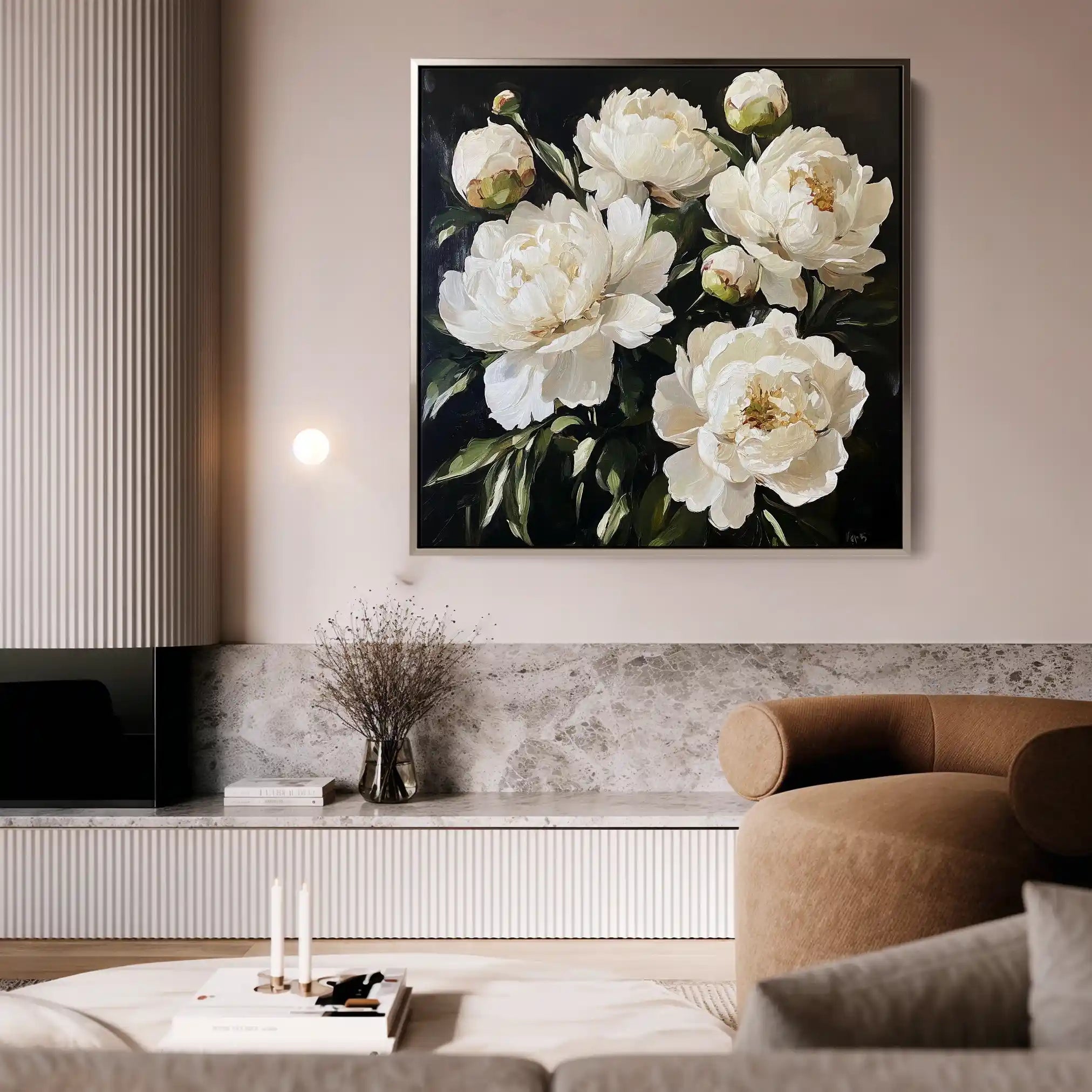 Floral Canvas Wall Art WAD1273-F 80 x 80 cm / Stretched on hidden frame