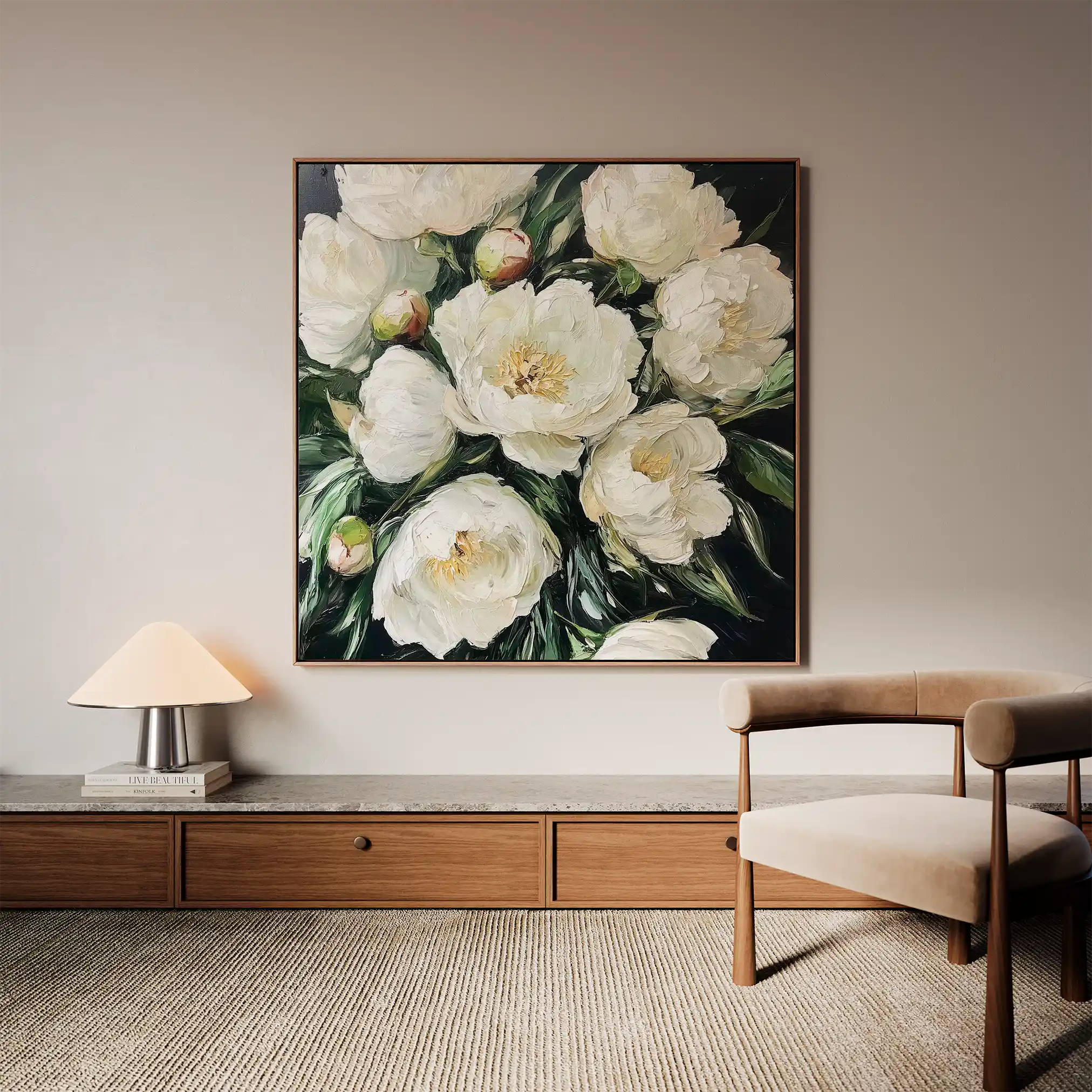 Floral Canvas Wall Art WAD1274-F 80 x 80 cm / Stretched on hidden frame