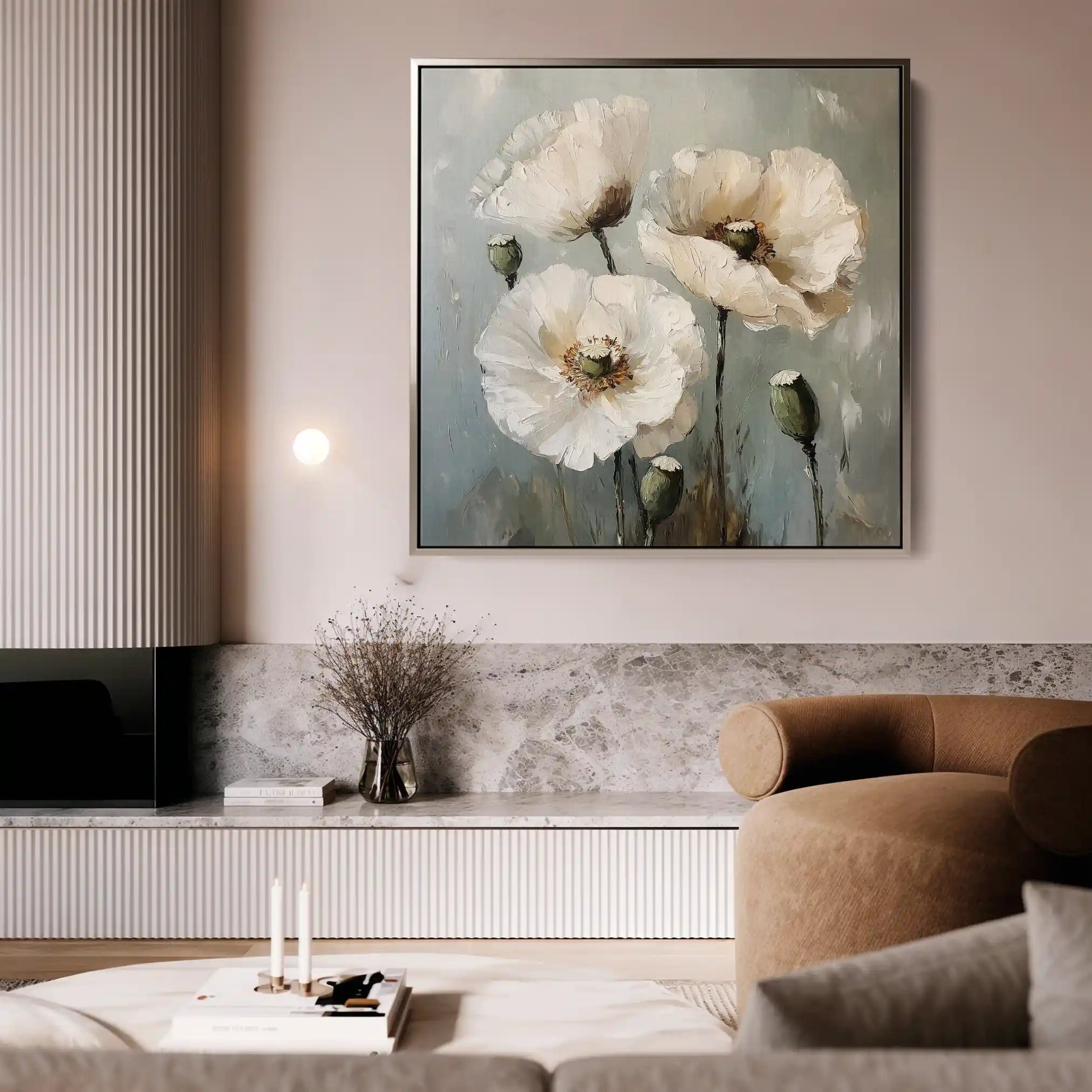 Floral Canvas Wall Art WAD1275-F 80 x 80 cm / Stretched on hidden frame