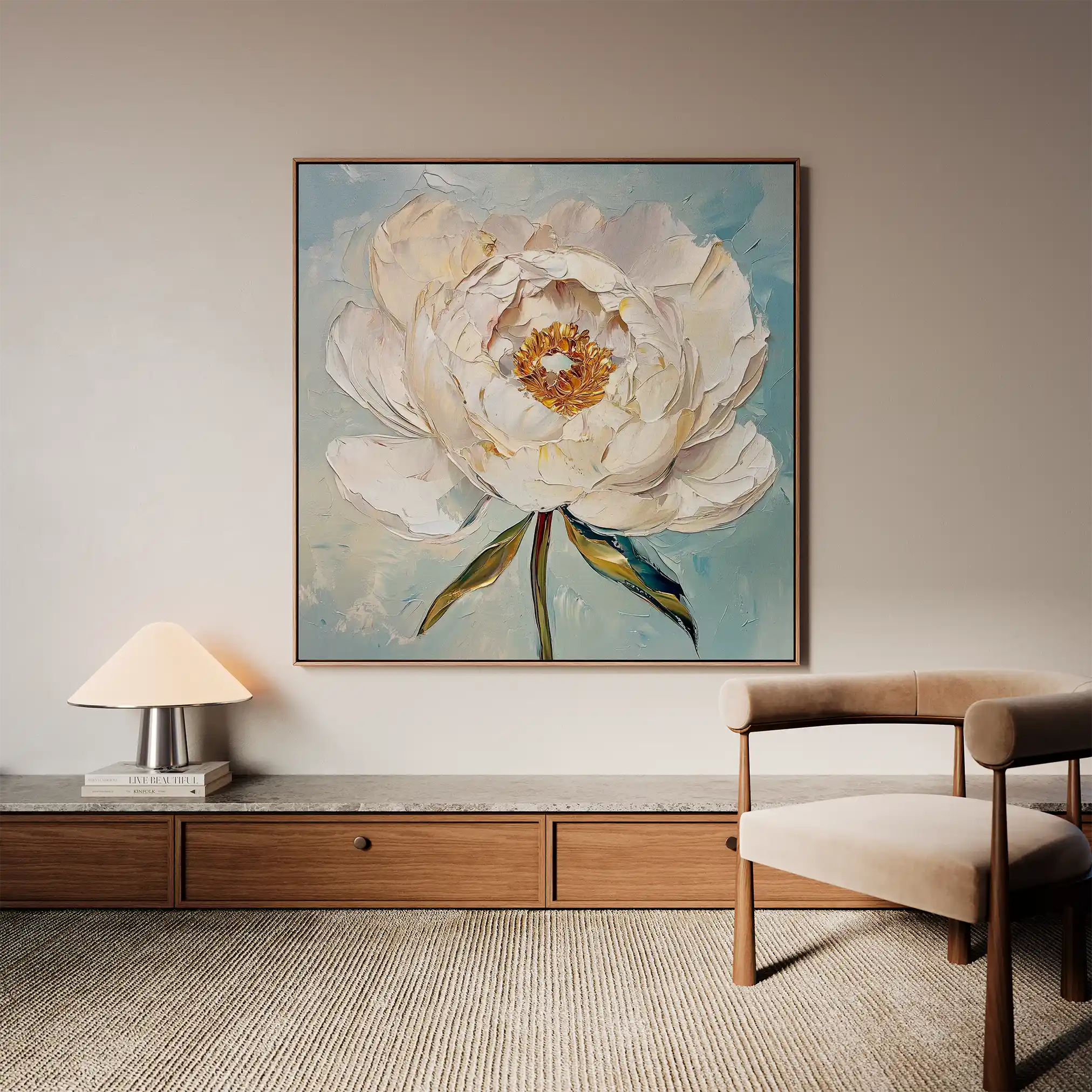 Floral Canvas Wall Art WAD1276-F 80 x 80 cm / Stretched on hidden frame