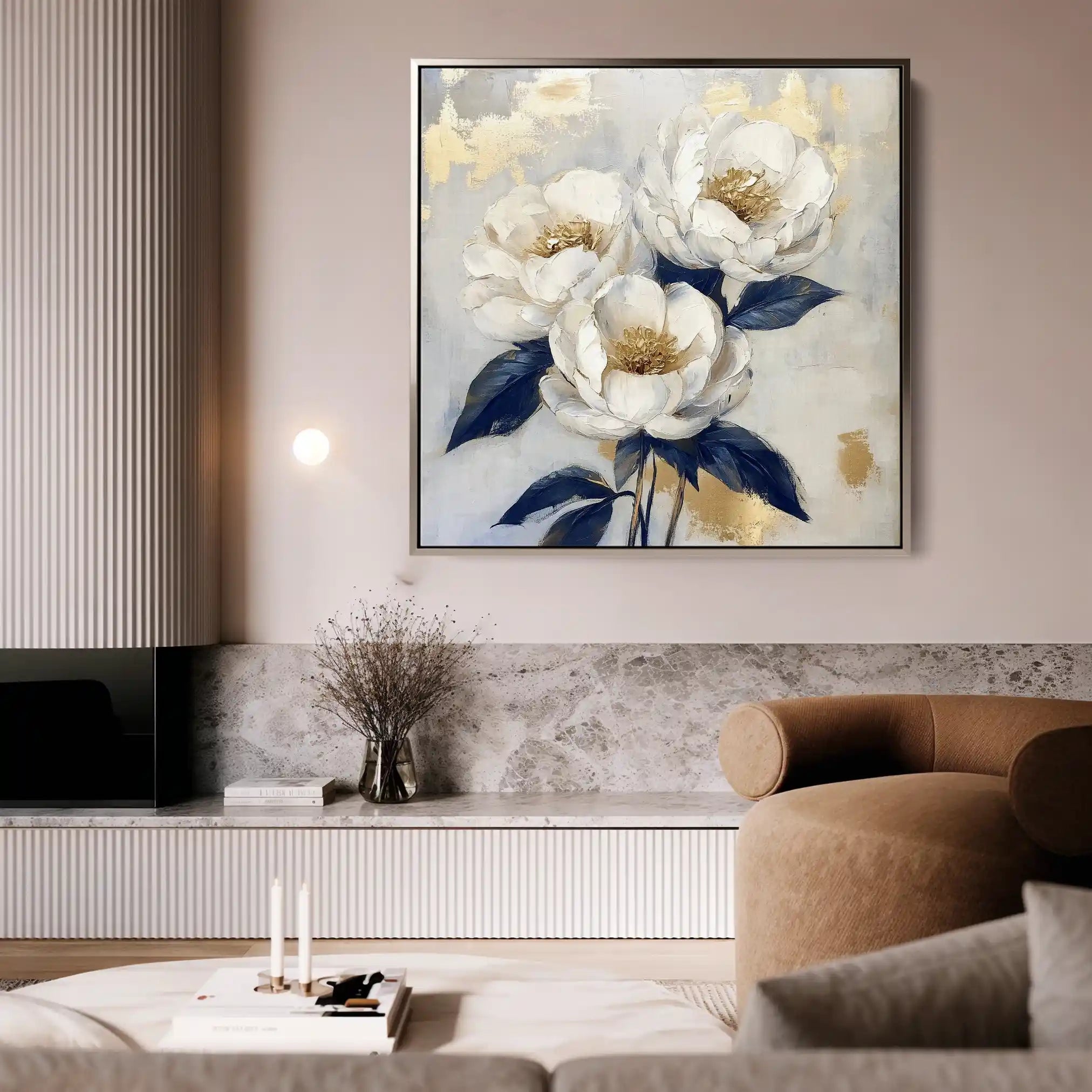 Floral Canvas Wall Art WAD1278-F 80 x 80 cm / Stretched on hidden frame