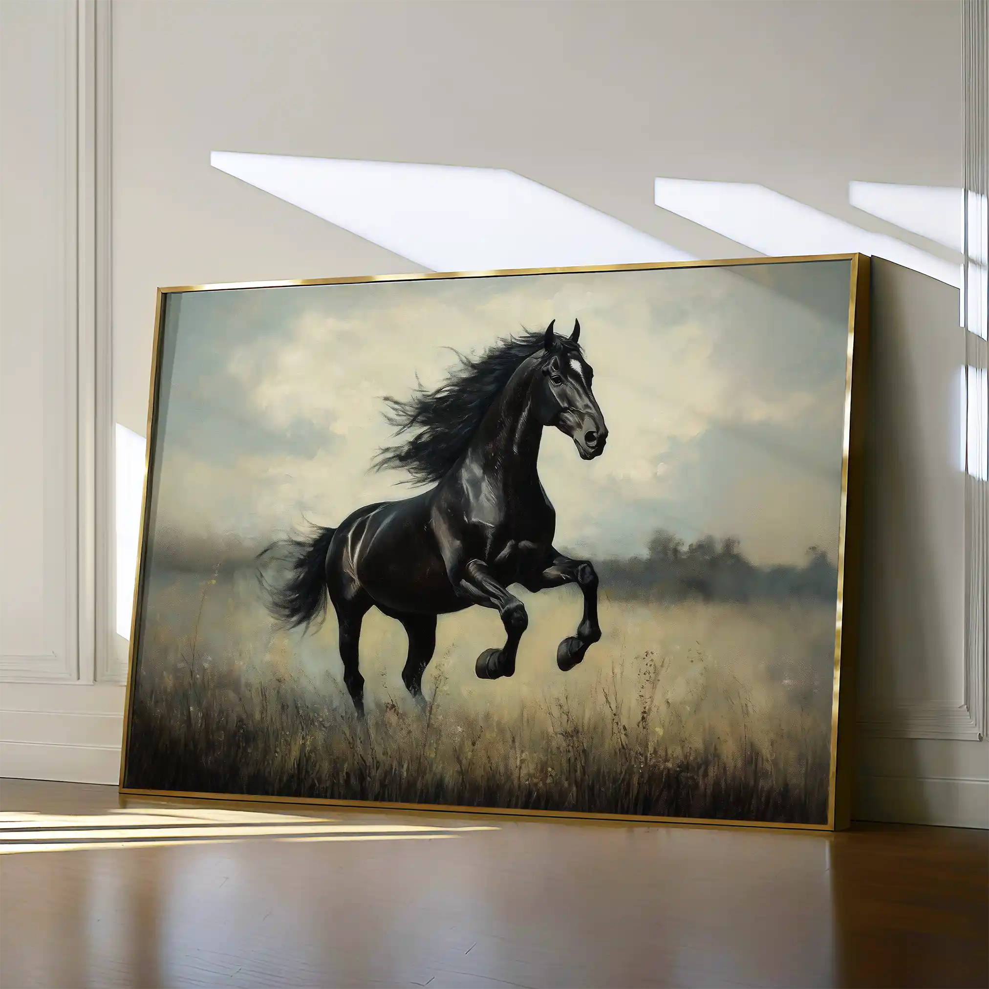 Horses 128 Canvas Art 90 x 60 cm / Stretched on hidden frame