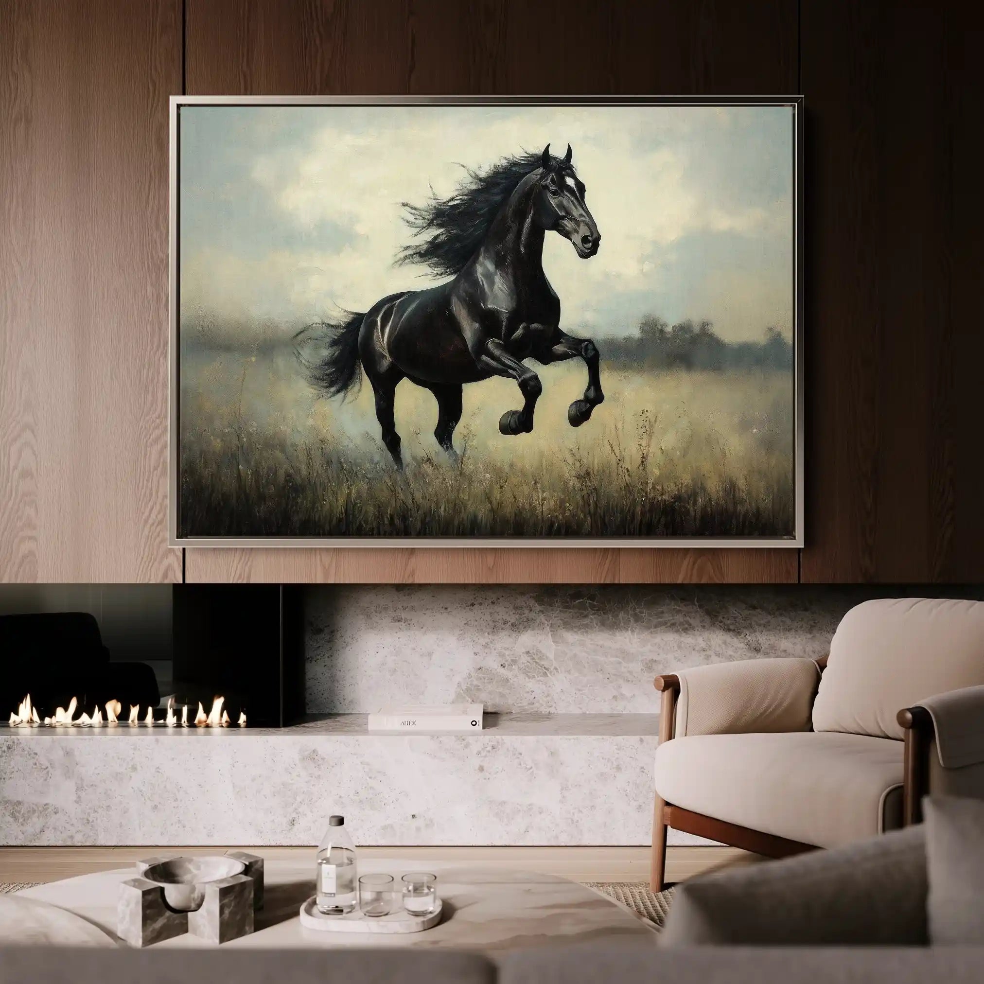 Horses 128 Canvas Art 90 x 60 cm / Stretched on hidden frame