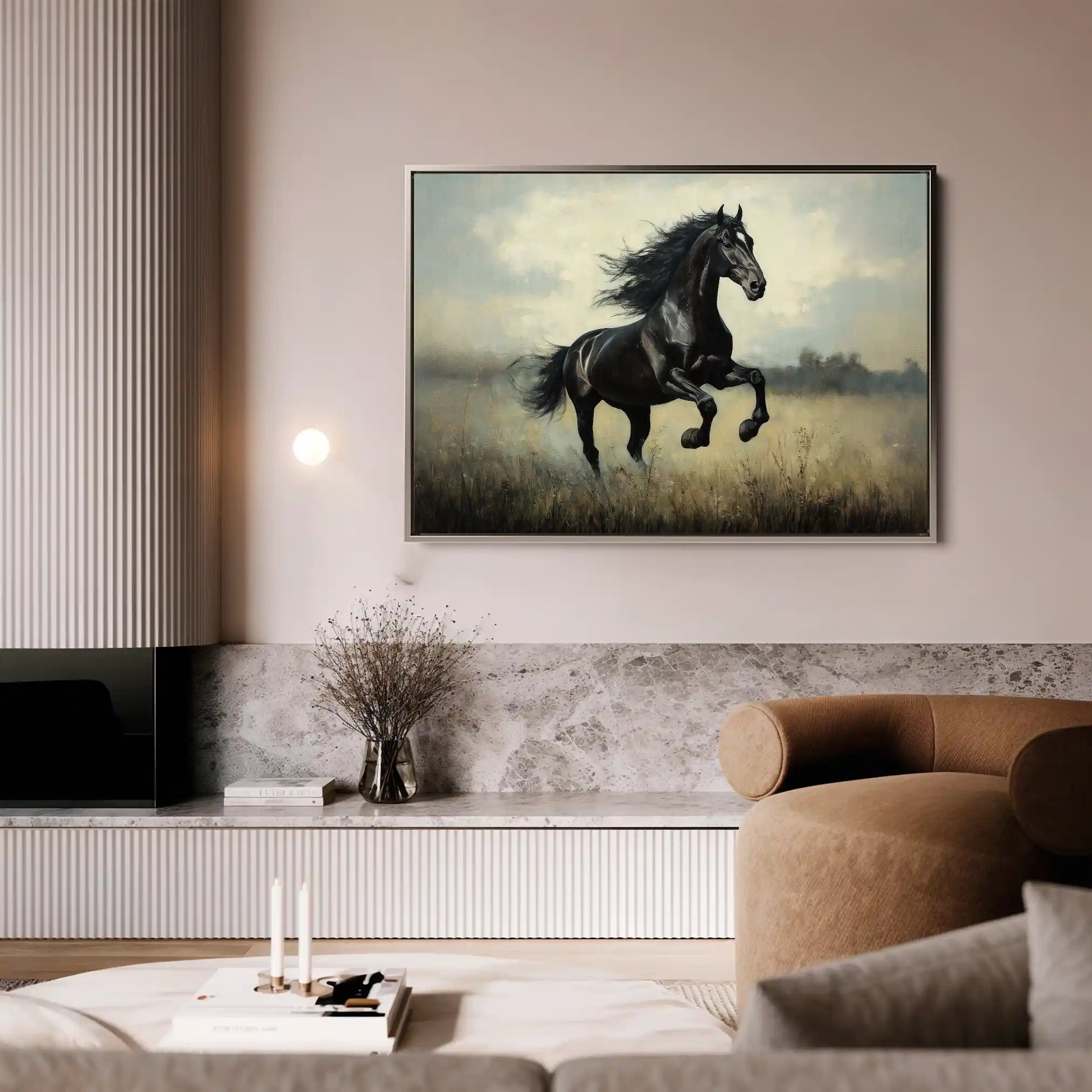 Horses 128 Canvas Art 90 x 60 cm / Stretched on hidden frame