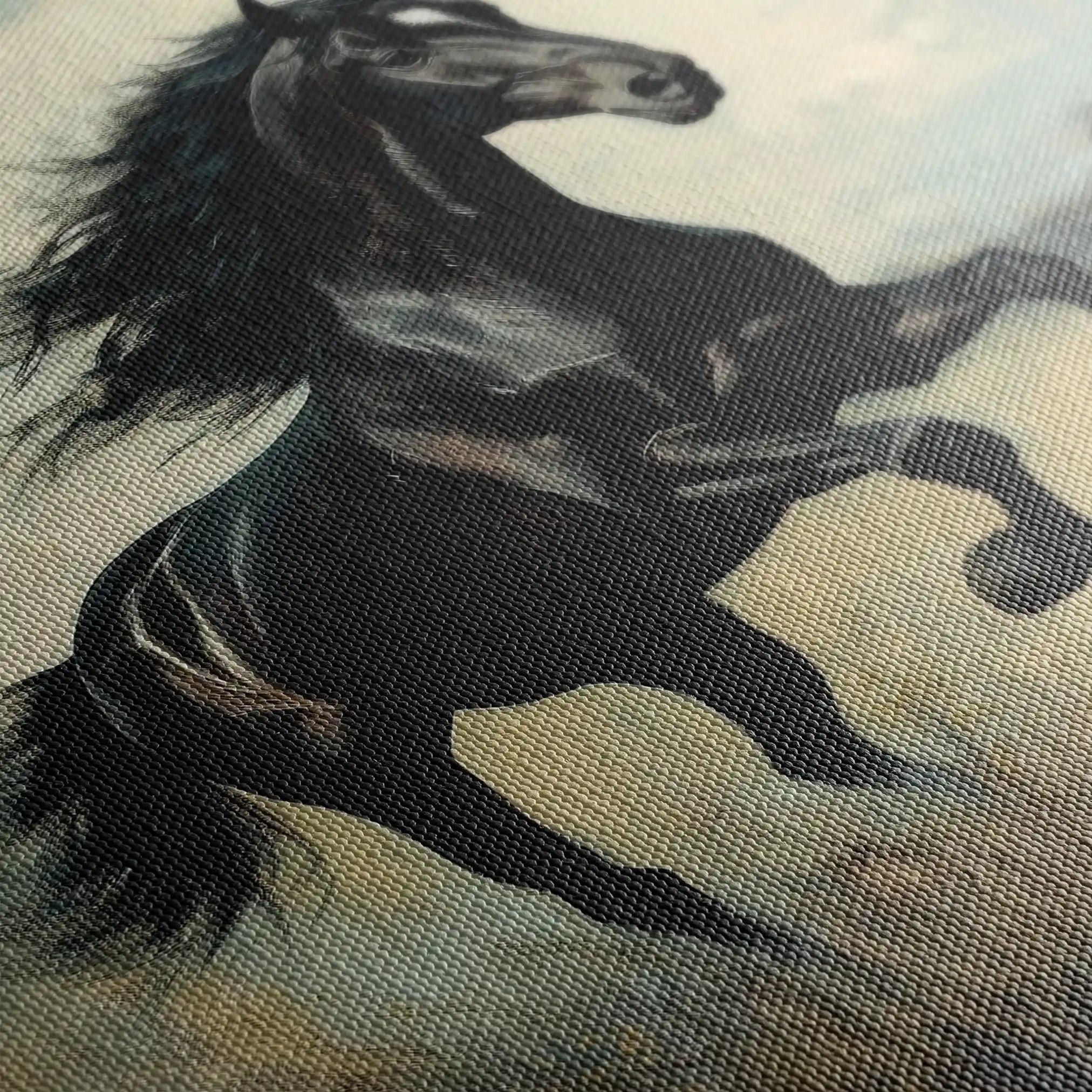 Horses 128 Canvas Art 90 x 60 cm / Stretched on hidden frame