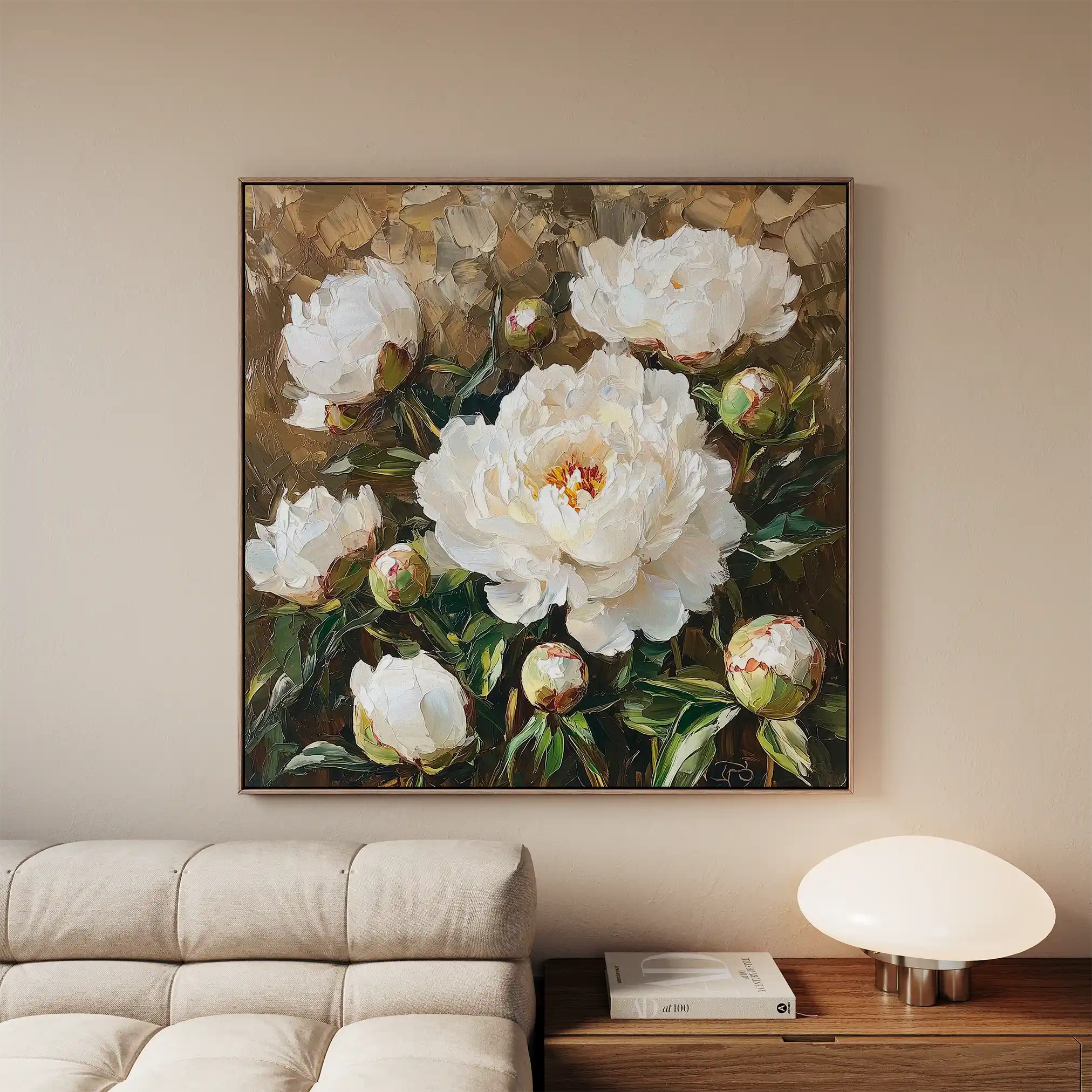 Floral Canvas Wall Art WAD1280-F 80 x 80 cm / Stretched on hidden frame