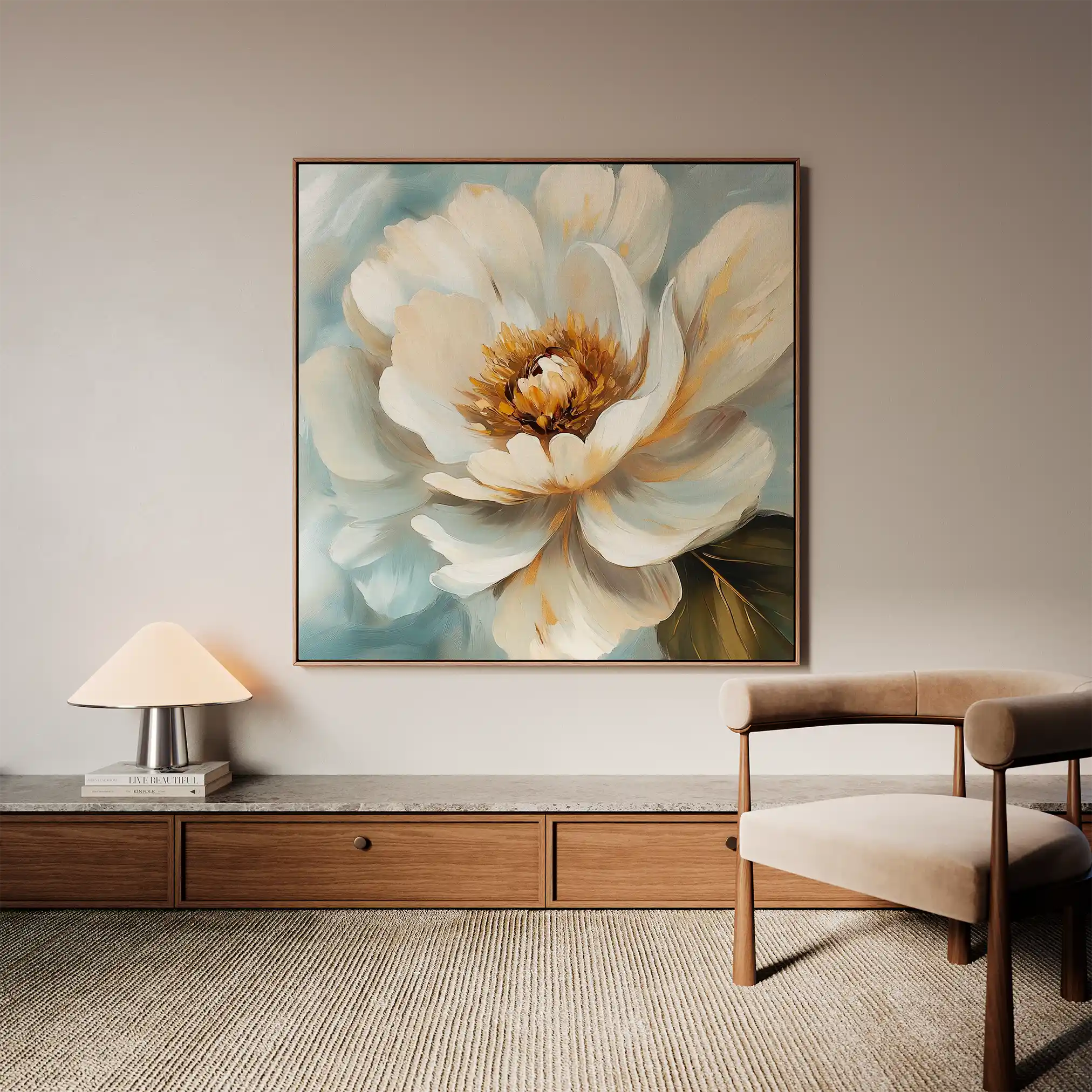 Floral Canvas Wall Art WAD1282-F 80 x 80 cm / Stretched on hidden frame