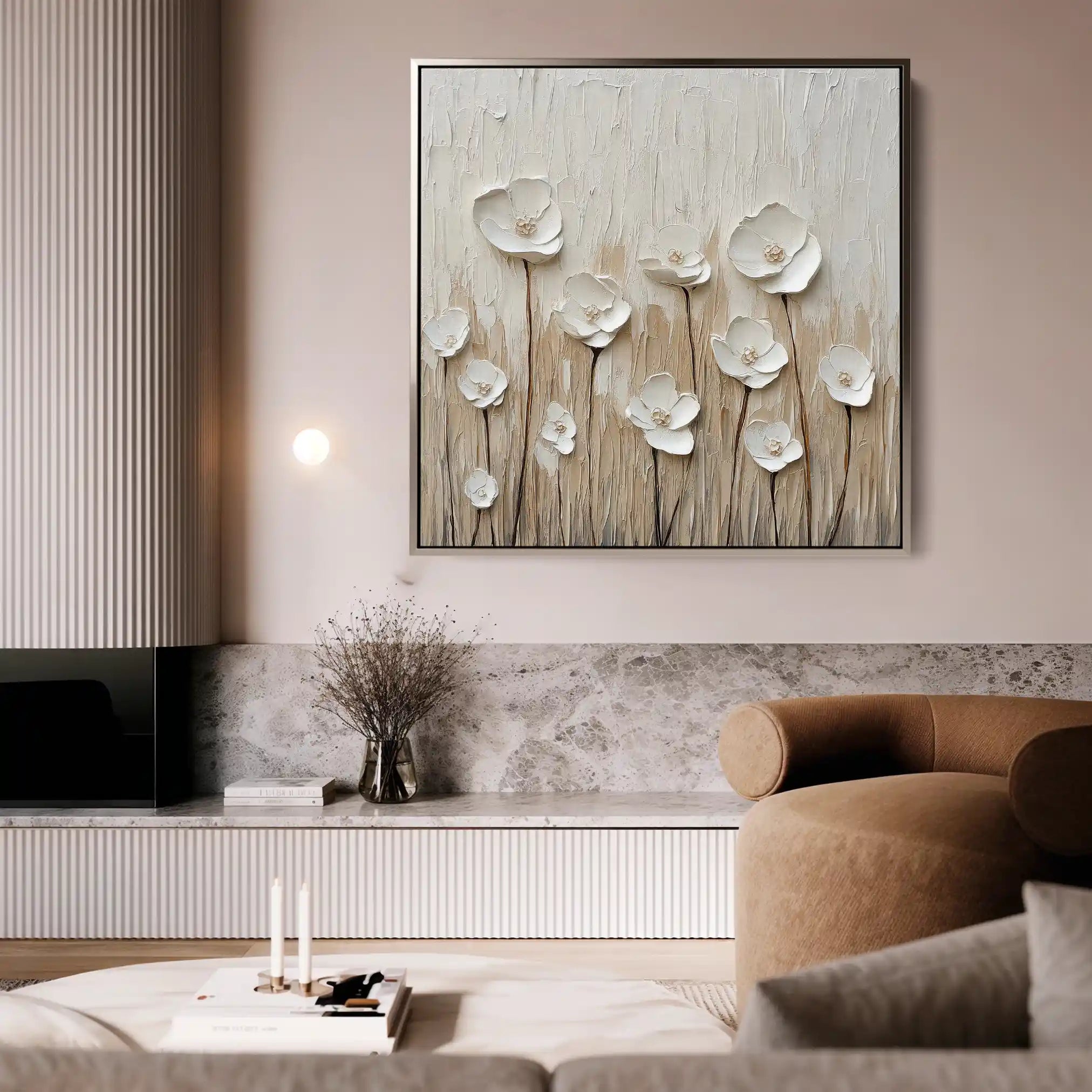 Floral Canvas Wall Art WAD1285-F 80 x 80 cm / Stretched on hidden frame